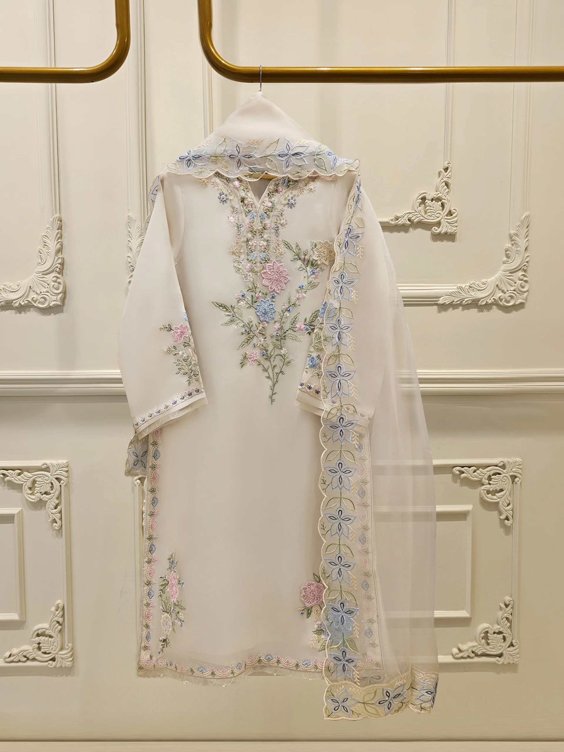 agha noor organza dress 3 Piece