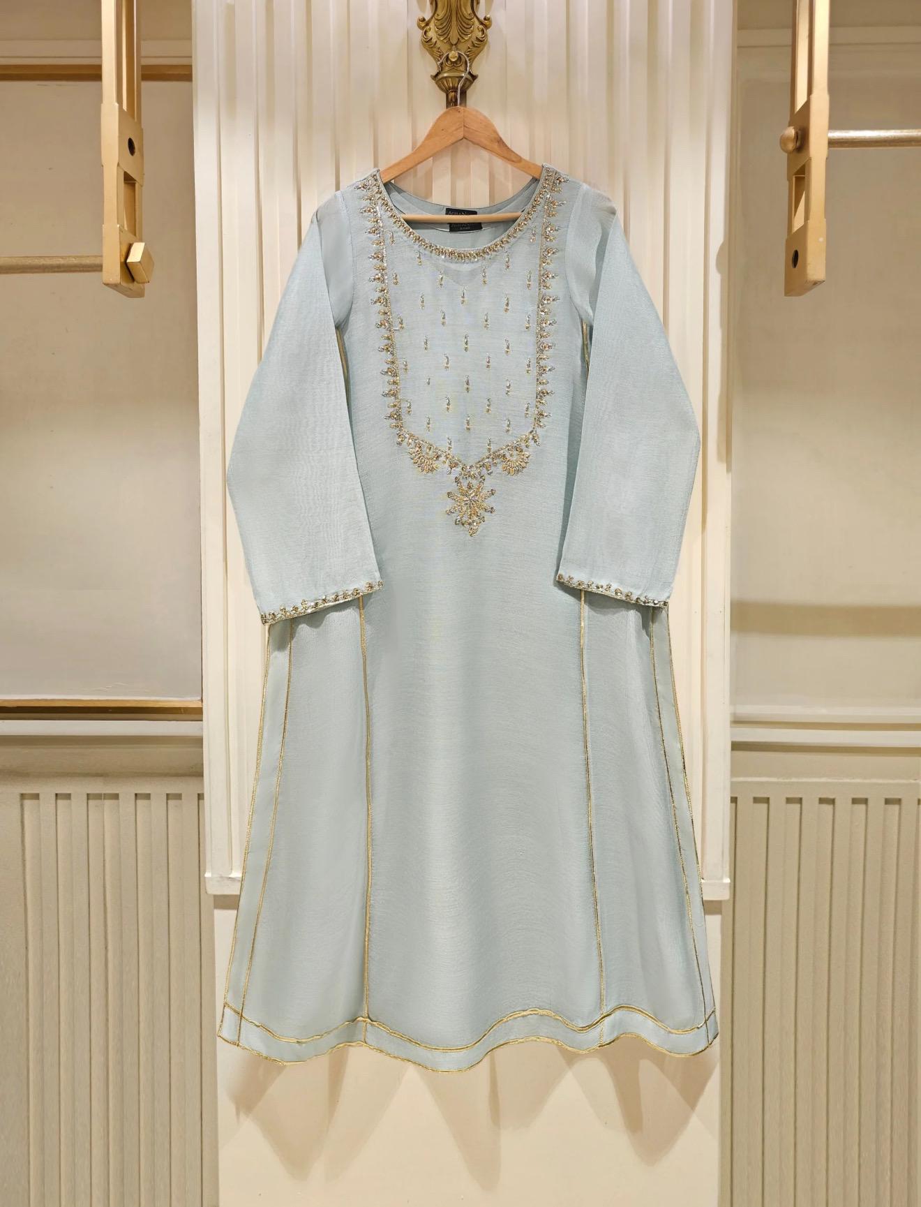 Agha Noor Dress Original 3 Piece Pure Cotton Net Shirt Pant Dupatta Pakistani Indian Bangladeshi Designer Ready to Wear