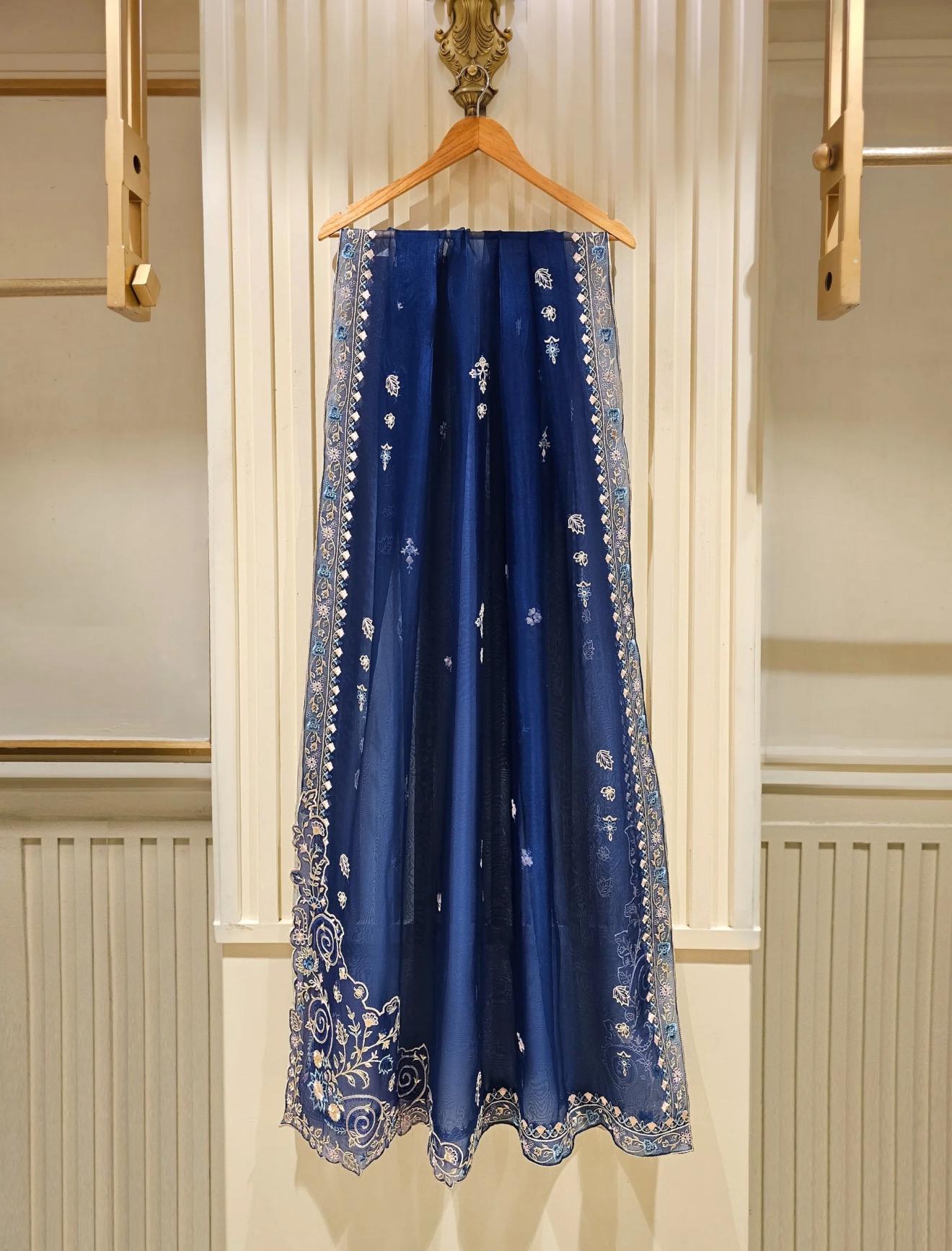 Agha Noor Organza Embroidered Dress