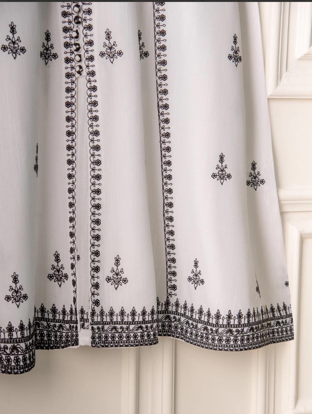 Agha Noor Original 2 Piece Khaddar Embroidered Frock Shirt & Pant