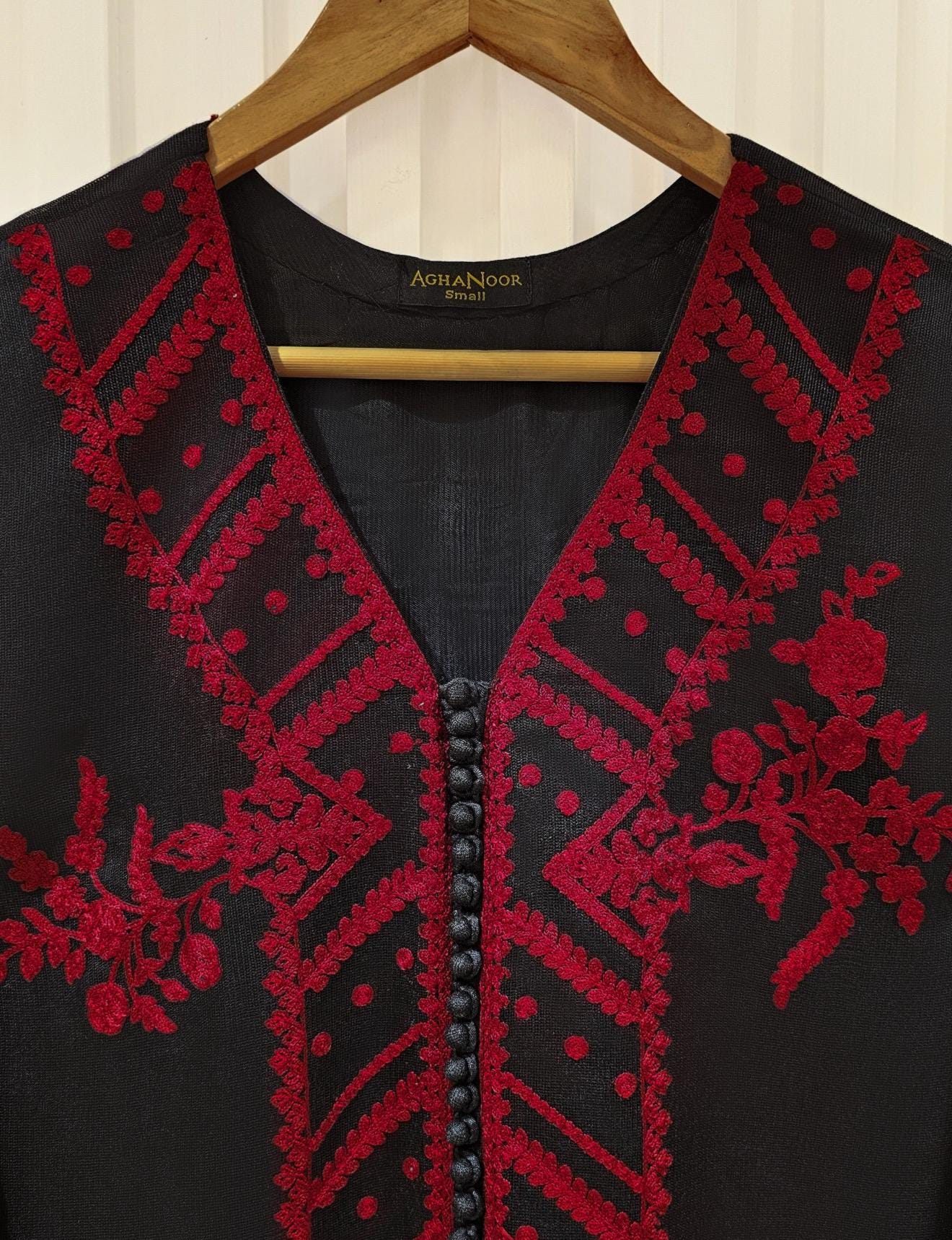 Agha Noor Dress Original Cotton Net Embroidered Shirt With Shalwar Pant Pakistani Indian Designer Ready to Wear