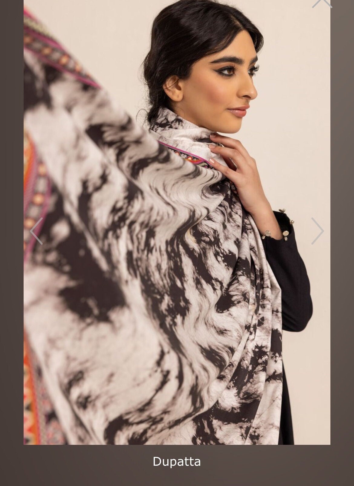 Viscose Dupatta Black & White
