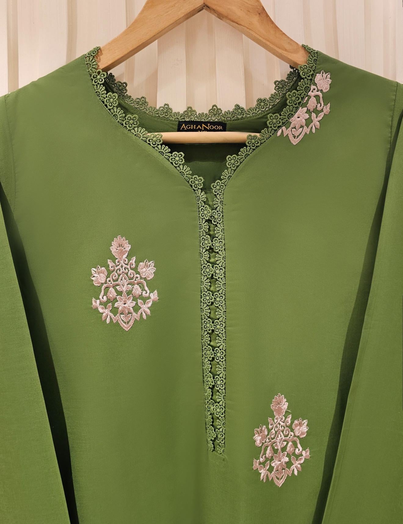 Agha Noor 2 Piece Lawn Embroidered Shirt & Shalwar Pant