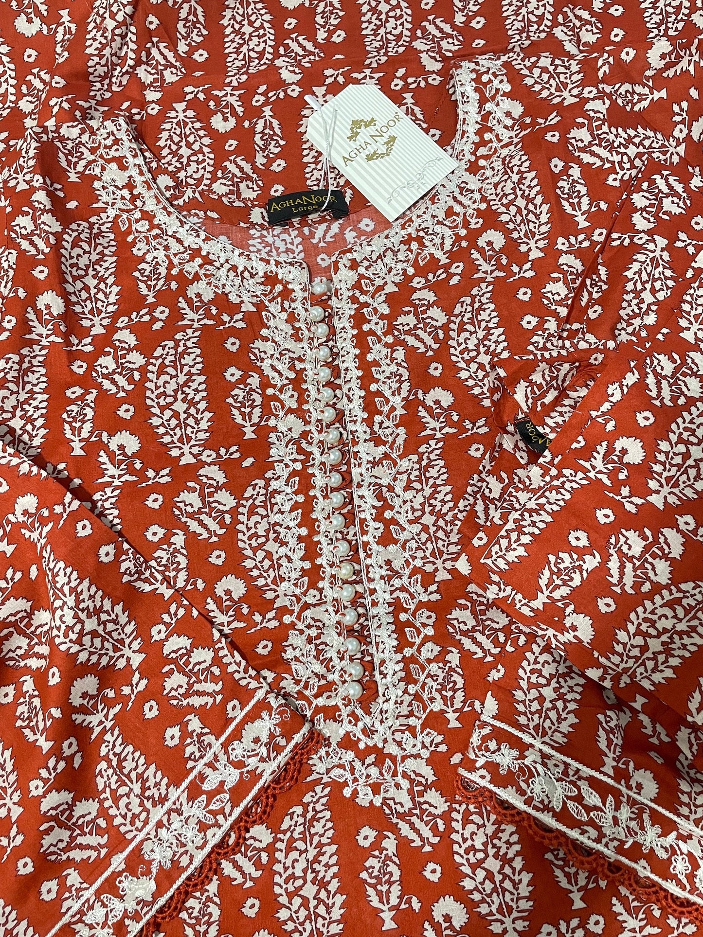 Agha Noor Original 2 Piece Lawn Embroidered