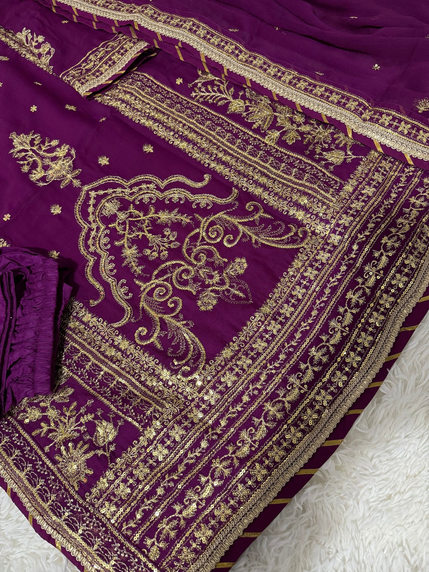 Asim Jofa Original Chiffon Embroidered Chamak Dhamak Collection Pakistani Designer Wear Size Medium