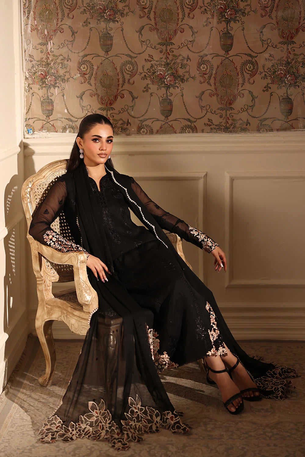 Azure Latest Collection Chiffon Embroidered Dress