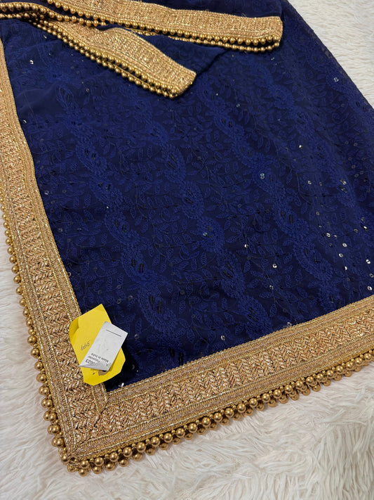 Georgette Heavily Embroidered With Sequins Work