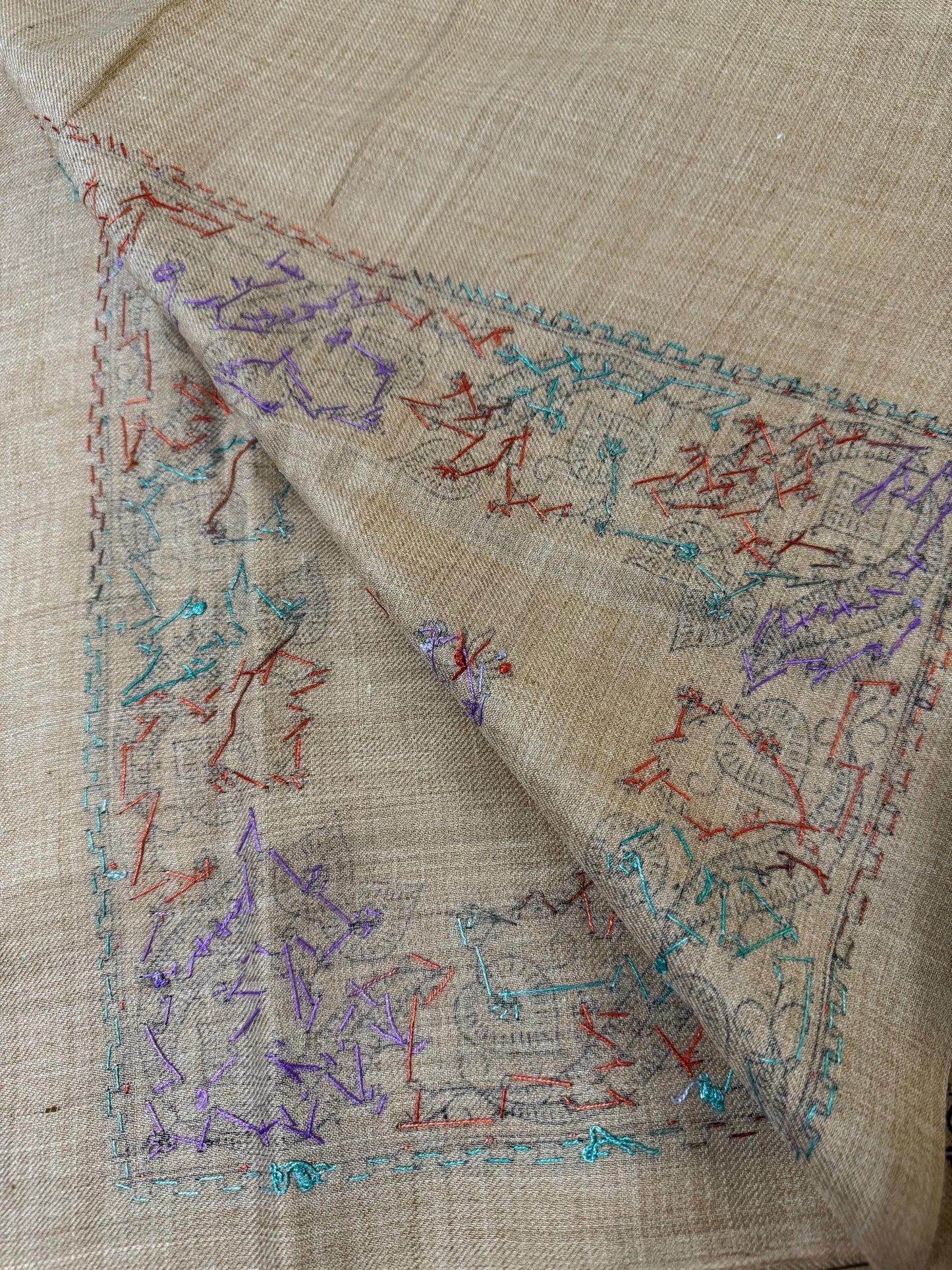 Kashmiri Hand Embroidered Shawl Pashmina Asim Jofa Brand Pakistani Indian Ready To Wear Winter Collection