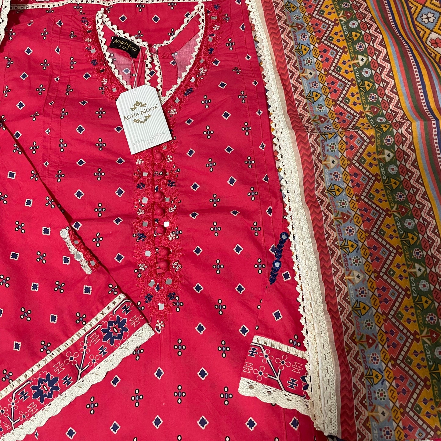 Agha Noor Original 2 Piece Lawn Embroidered