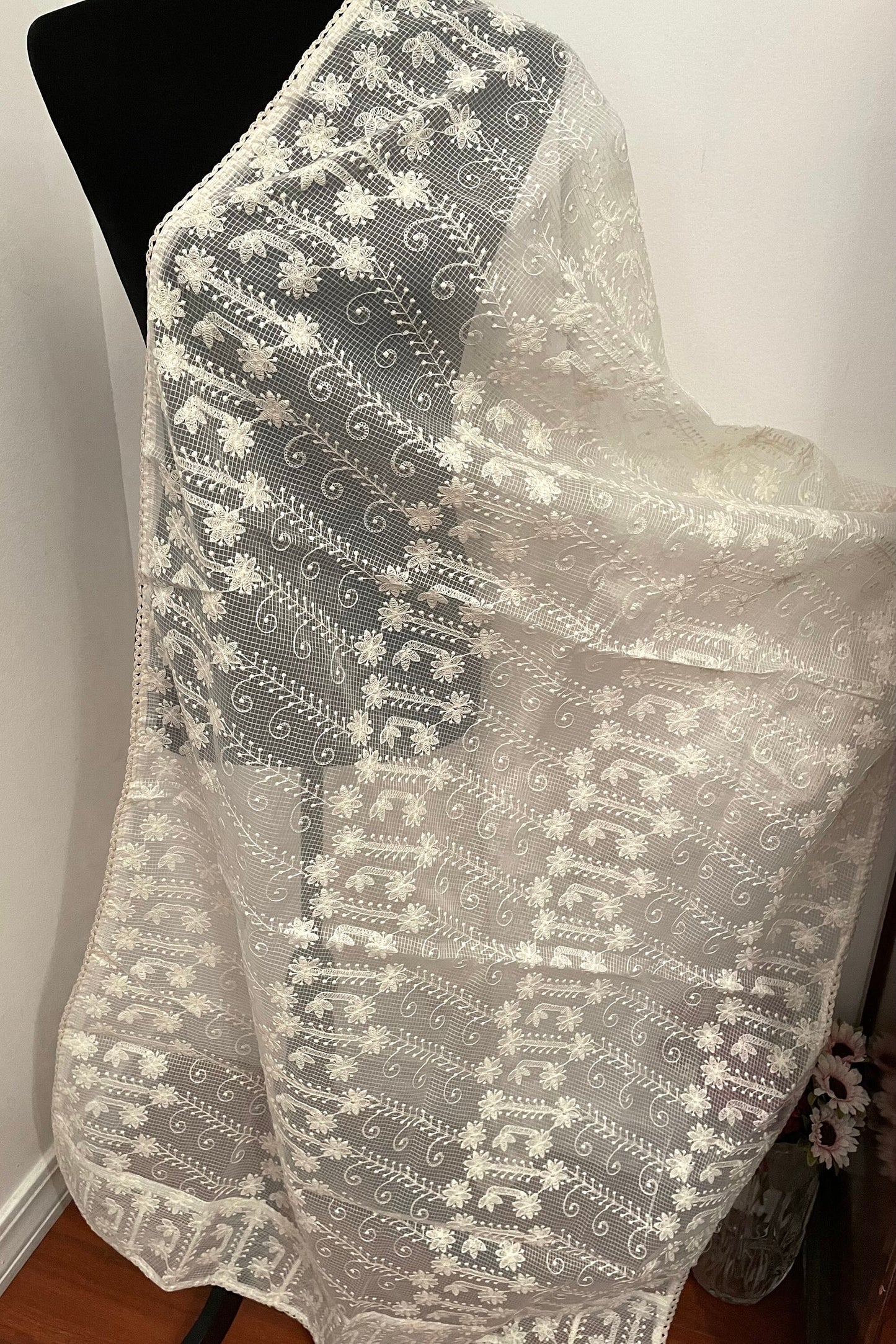 Cotton Lucknowi Embroidered Dupatta