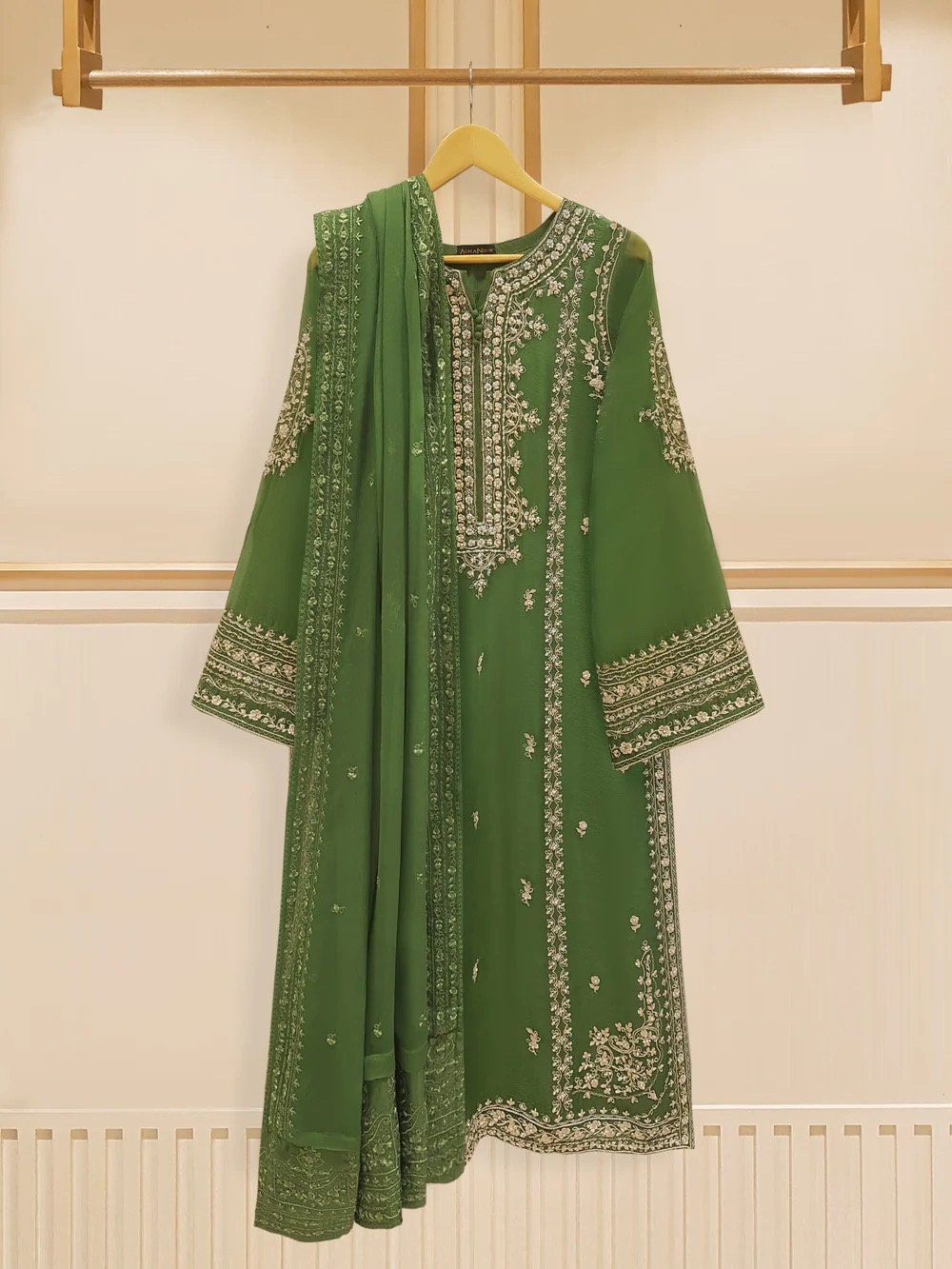 Agha Noor Dress Original Pure 3 Piece Chiffon Embroidered