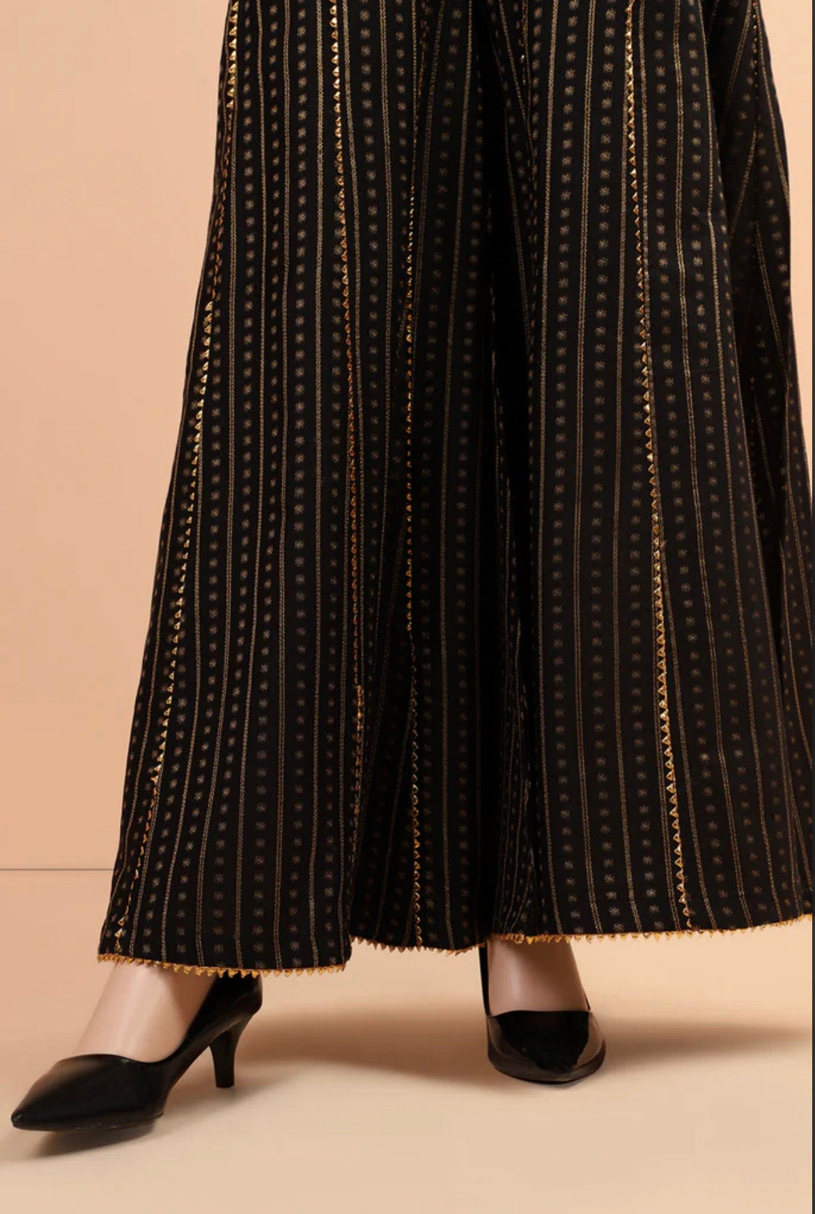 Cotton Jacquard Gharara Pant