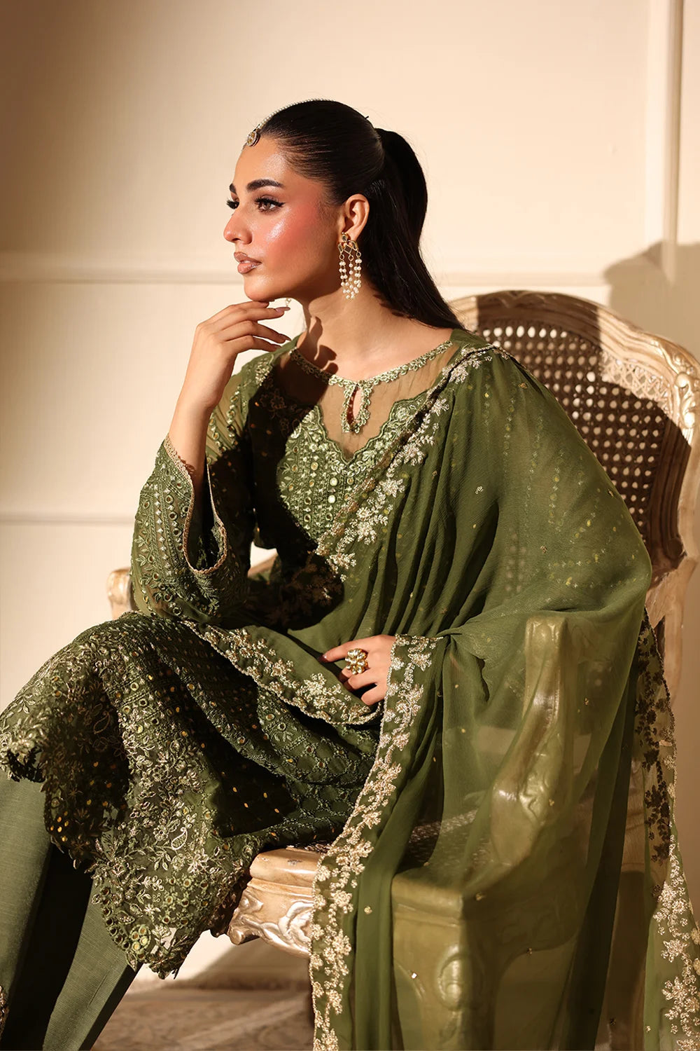 Azure Latest Collection Chiffon Embroidered Dress