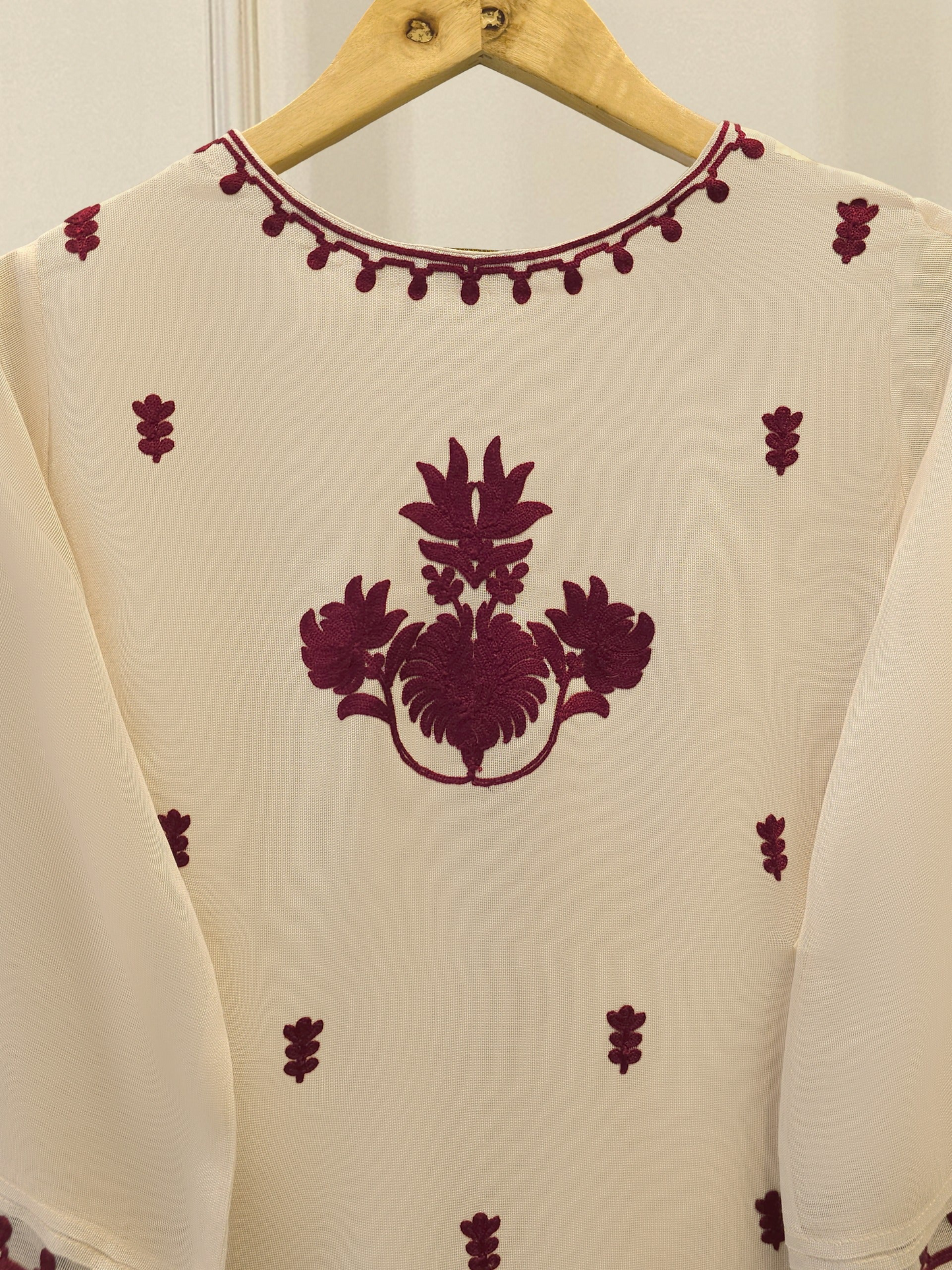 Agha Noor 3 Piece - Pure Embroidered Cotton Net Suit S111971