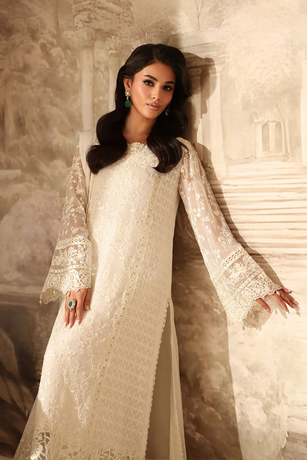 Azure Latest Collection Chiffon Embroidered Dress