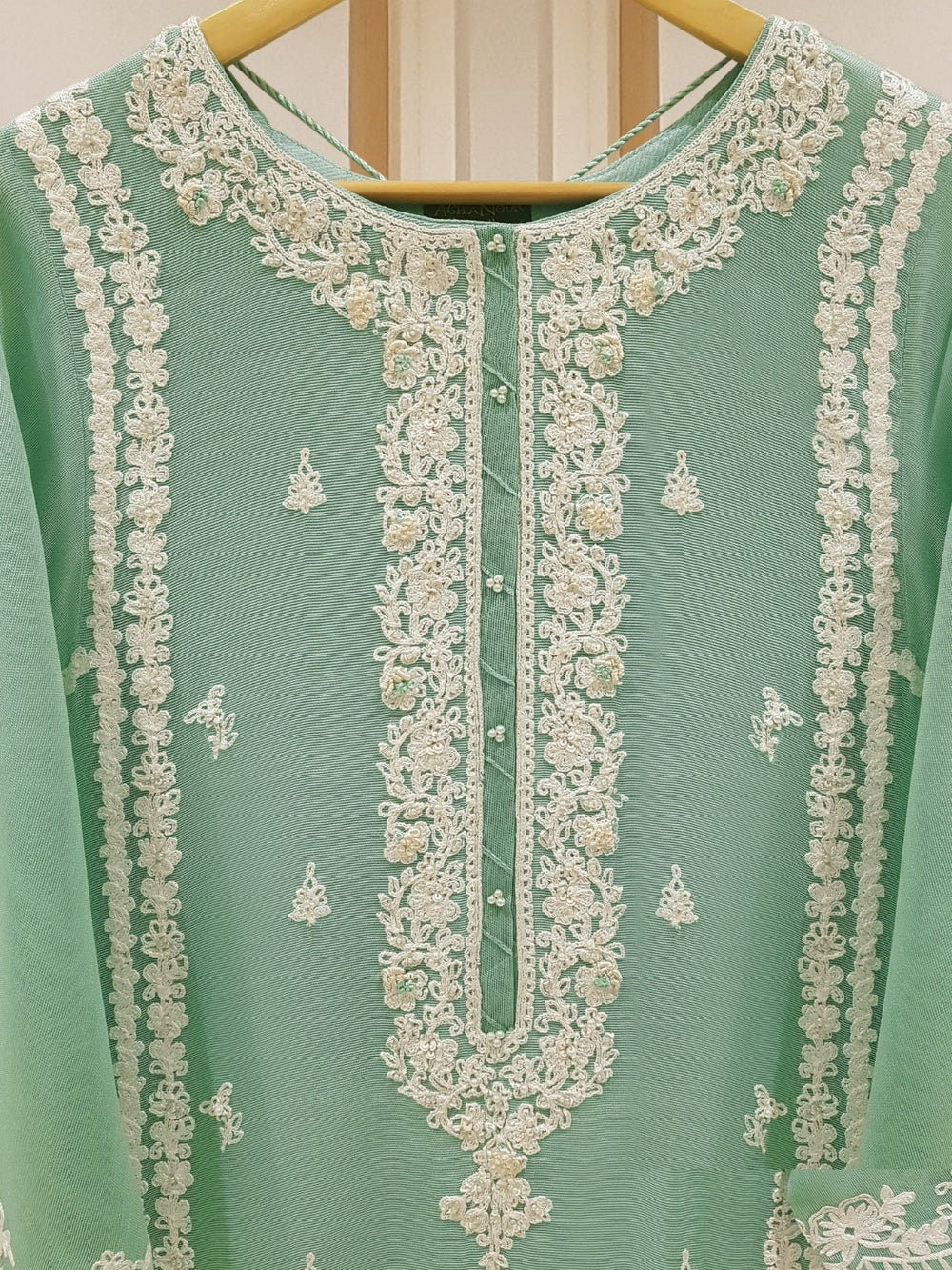 Agha Noor Cotton Net Embroidered Dress