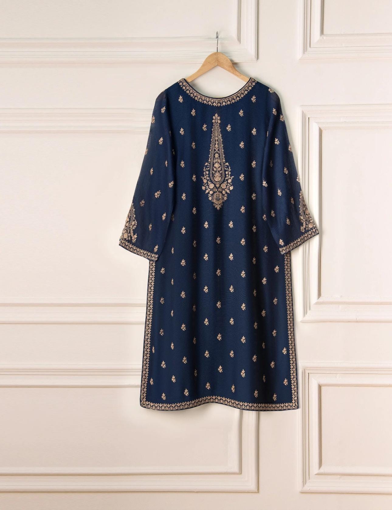 Agha Noor Dress Pure Cotton Net Embroidered Dress