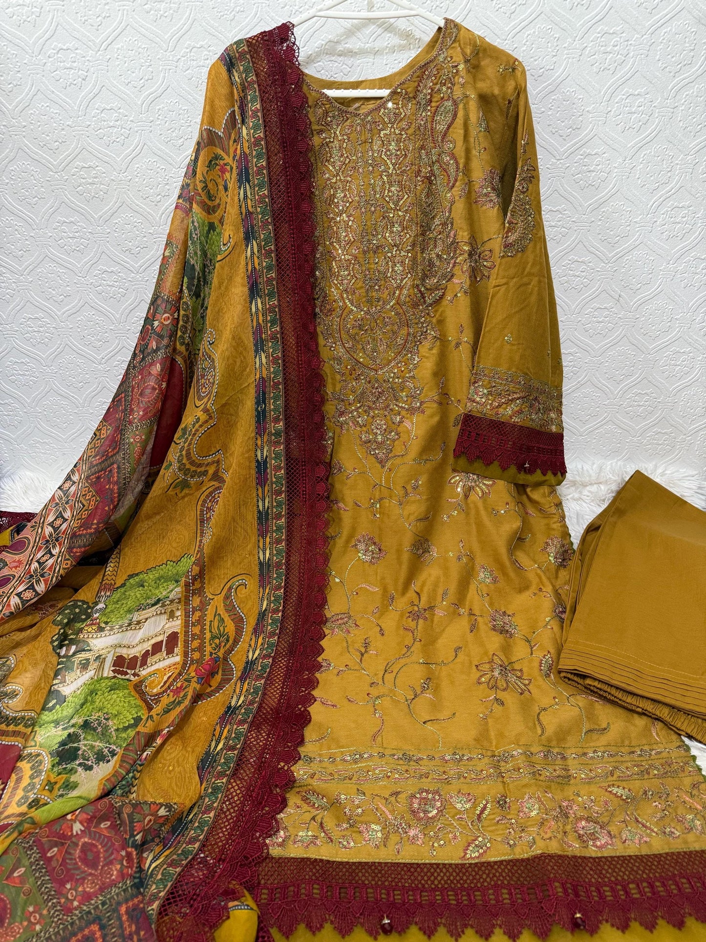 Asim Jofa Original Cotton Jacquard Embroidered Aira Collection Pakistani Designer Wear