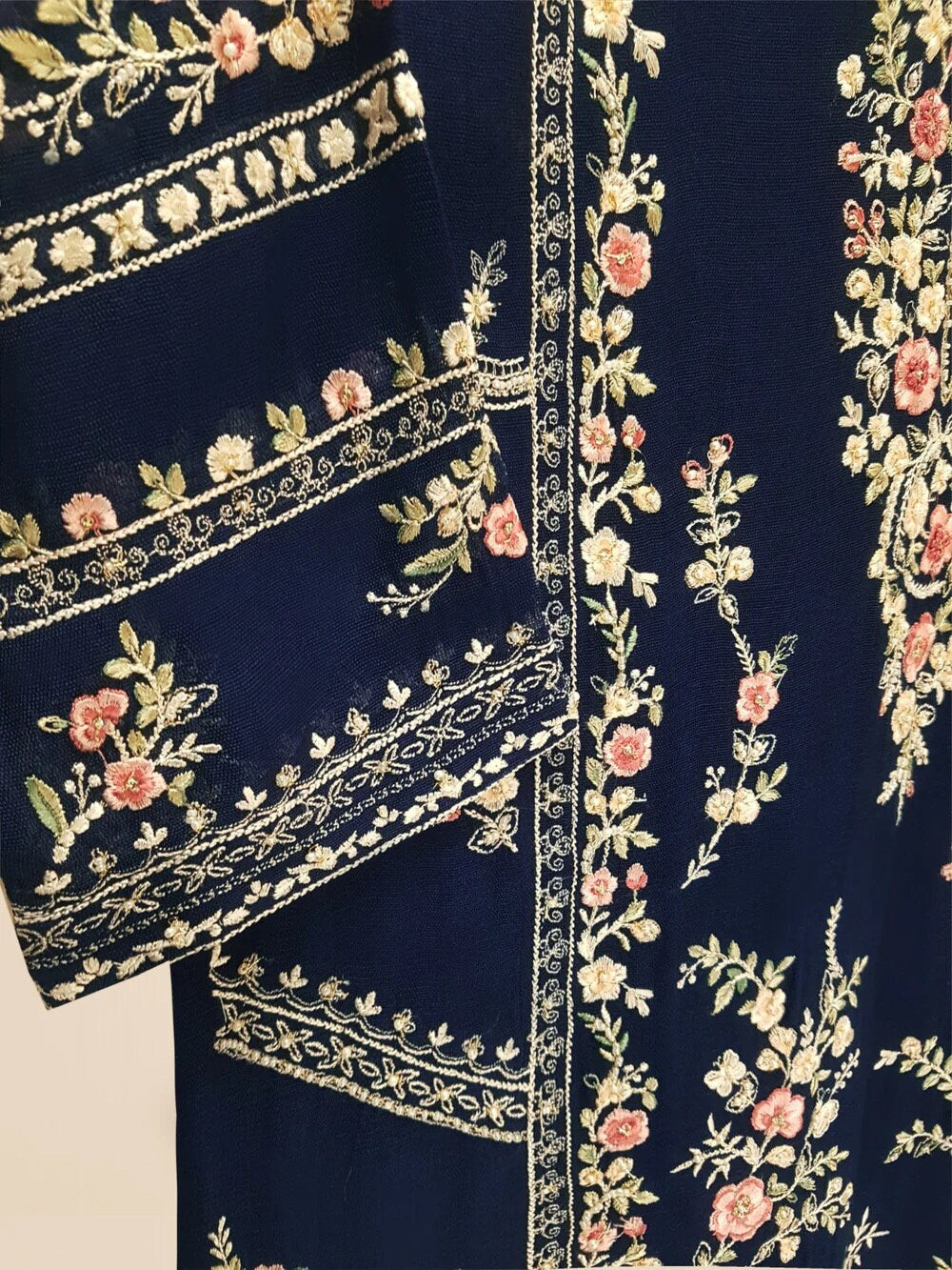 Agha Noor Cotton Net Embroidered Dress