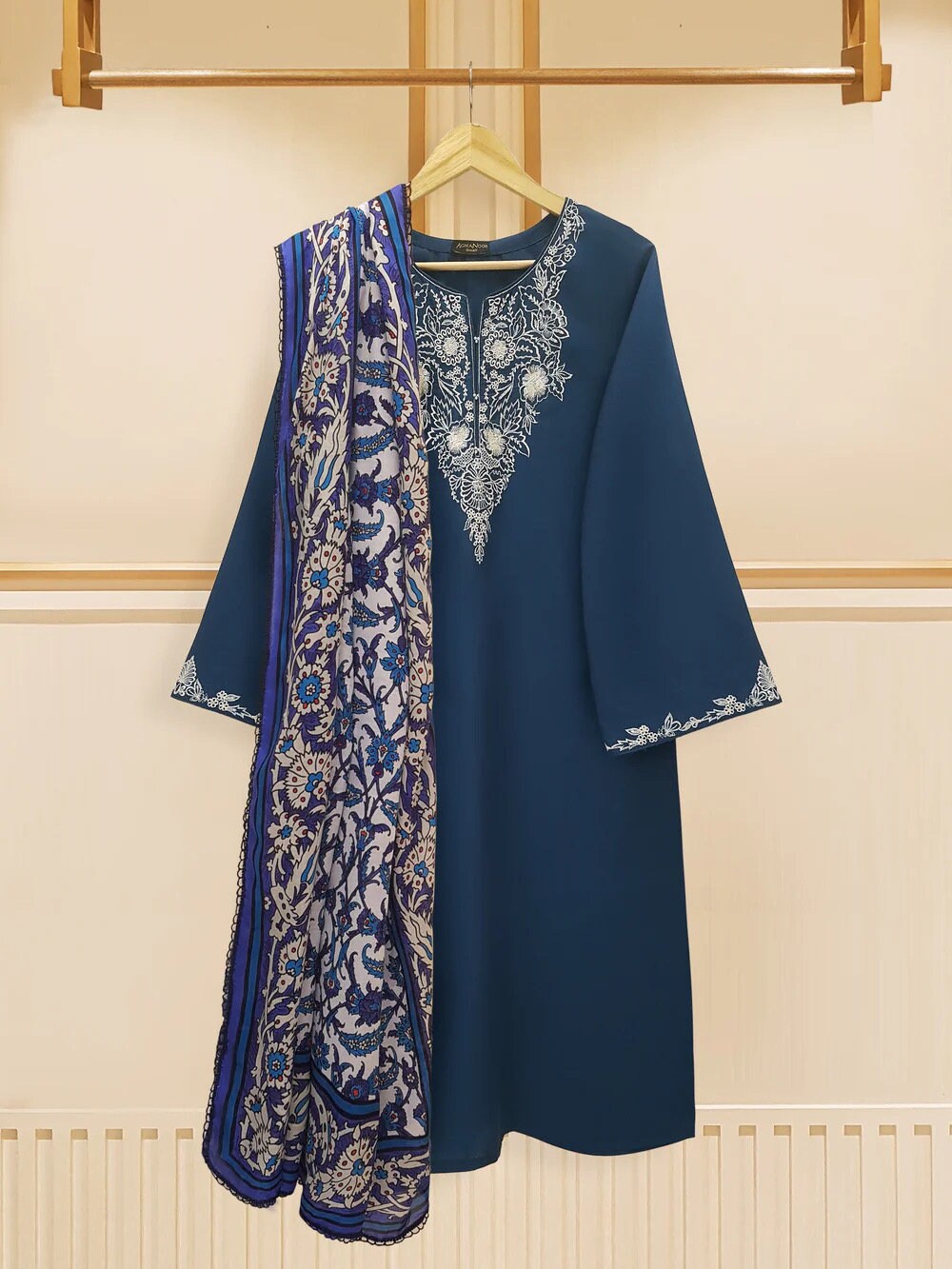 Agha Noor Original 3 Piece Lawn Embroidered Dress