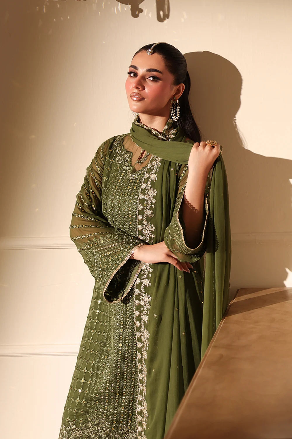 Azure Latest Collection Chiffon Embroidered Dress
