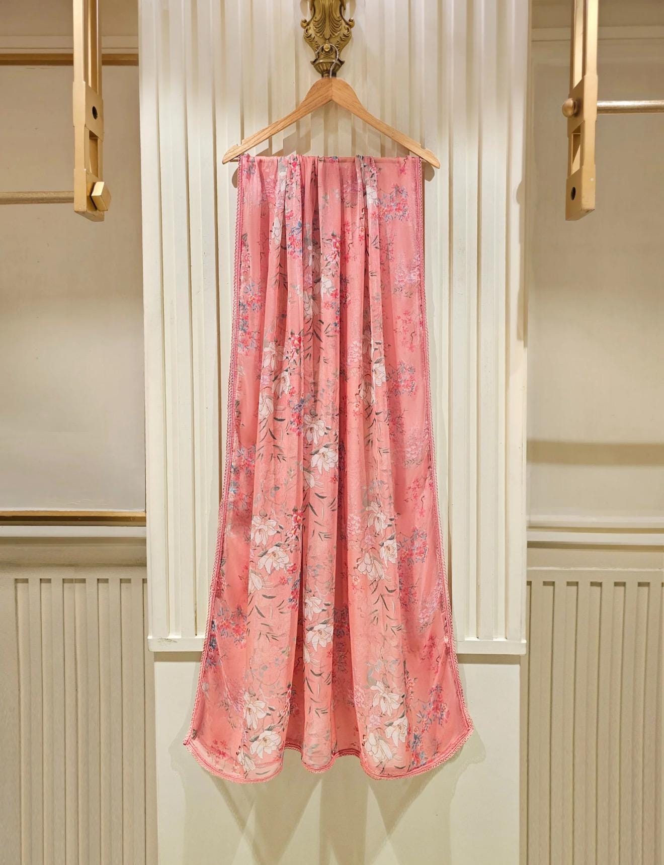 Agha Noor Dress Original 3 Piece Pure Cotton Net Dress Pink