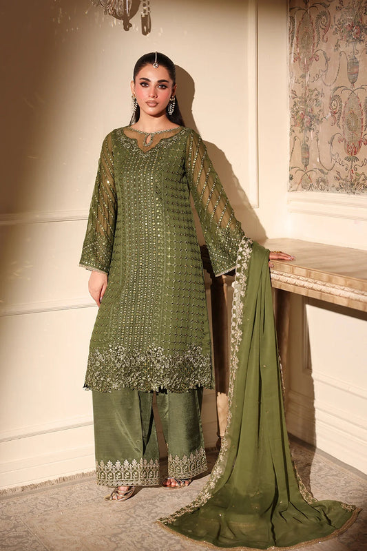 Azure Latest Collection Chiffon Embroidered Dress