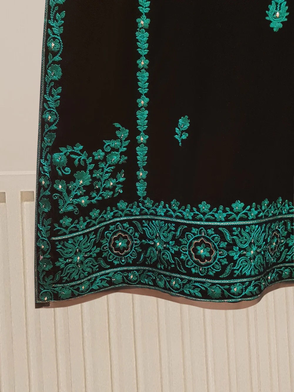 Agha Noor Velvet Embroidered Dress