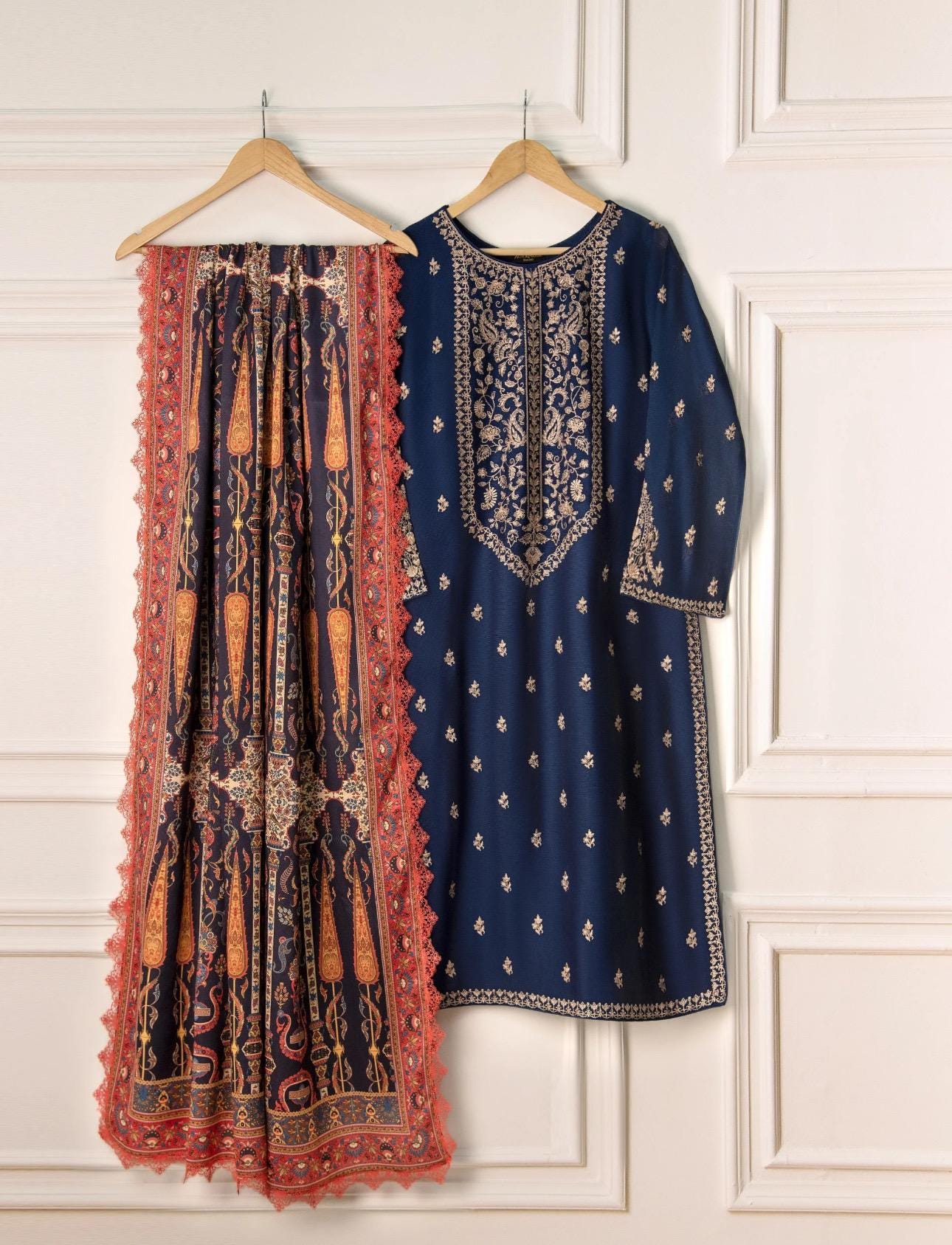 Agha Noor Dress Pure Cotton Net Embroidered Dress