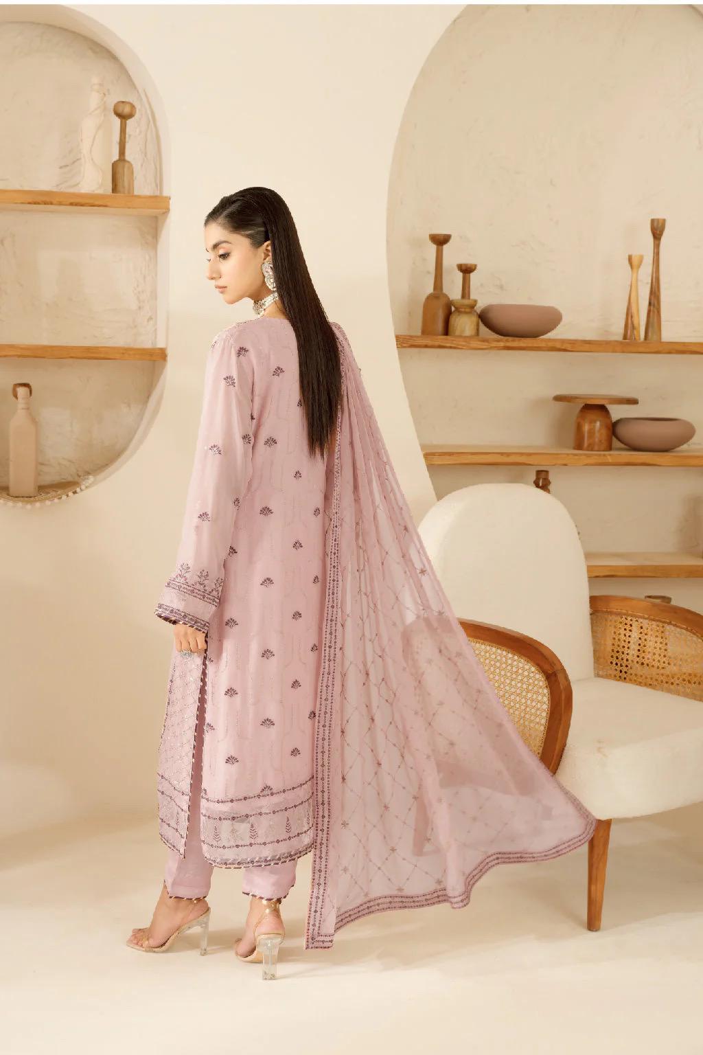 Chiffon Embroidered 3 Piece Stitched Dress Pakistani Designer Wear