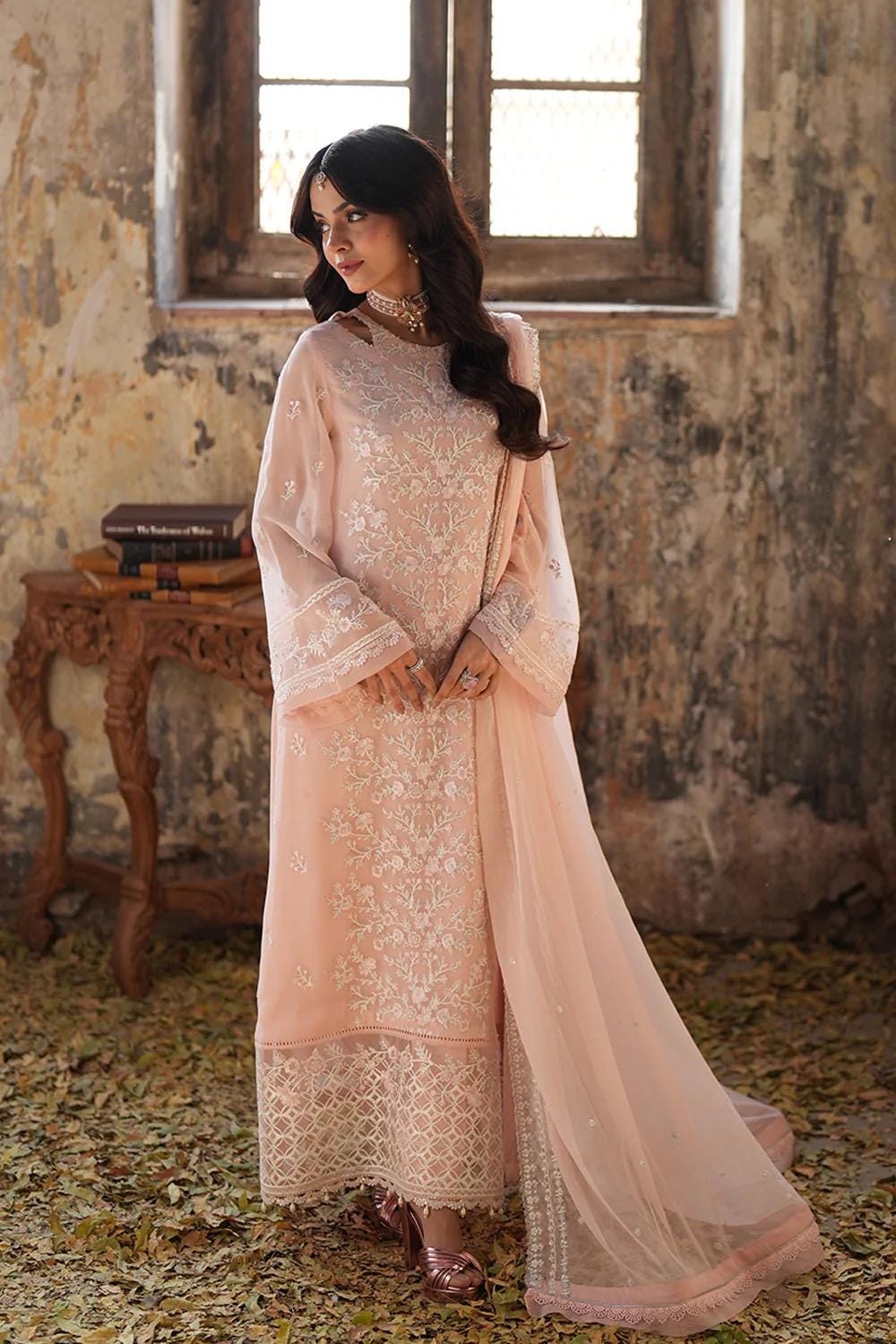 Azure Ensembles Collection 2025 Chiffon Embroidered Dress