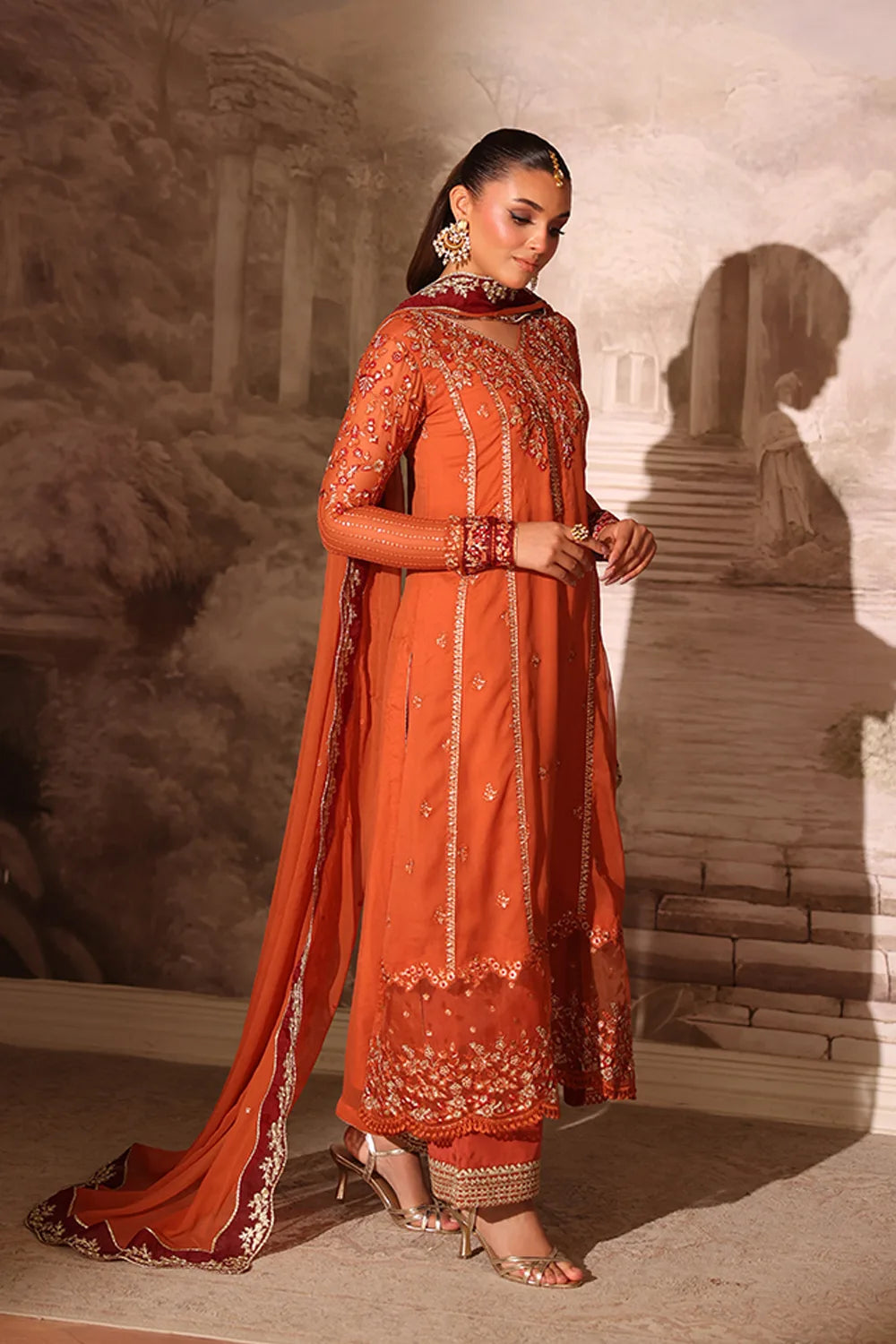 Azure Latest Collection Chiffon Embroidered Dress