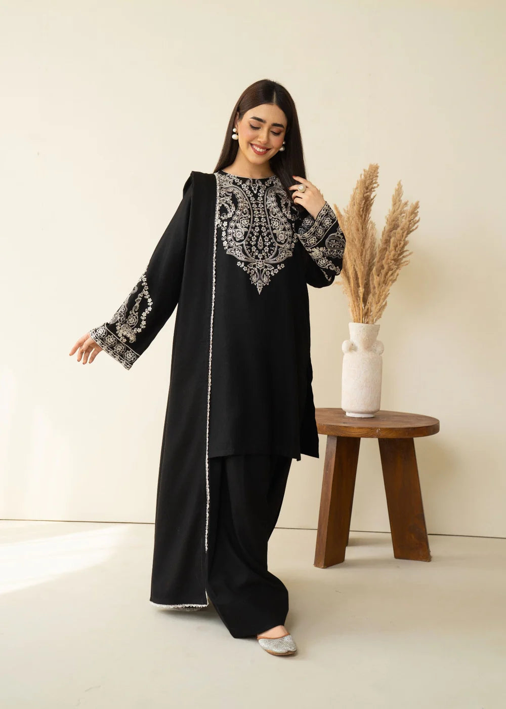 Marina Farshi Shalwar Suit Embroidered Dress