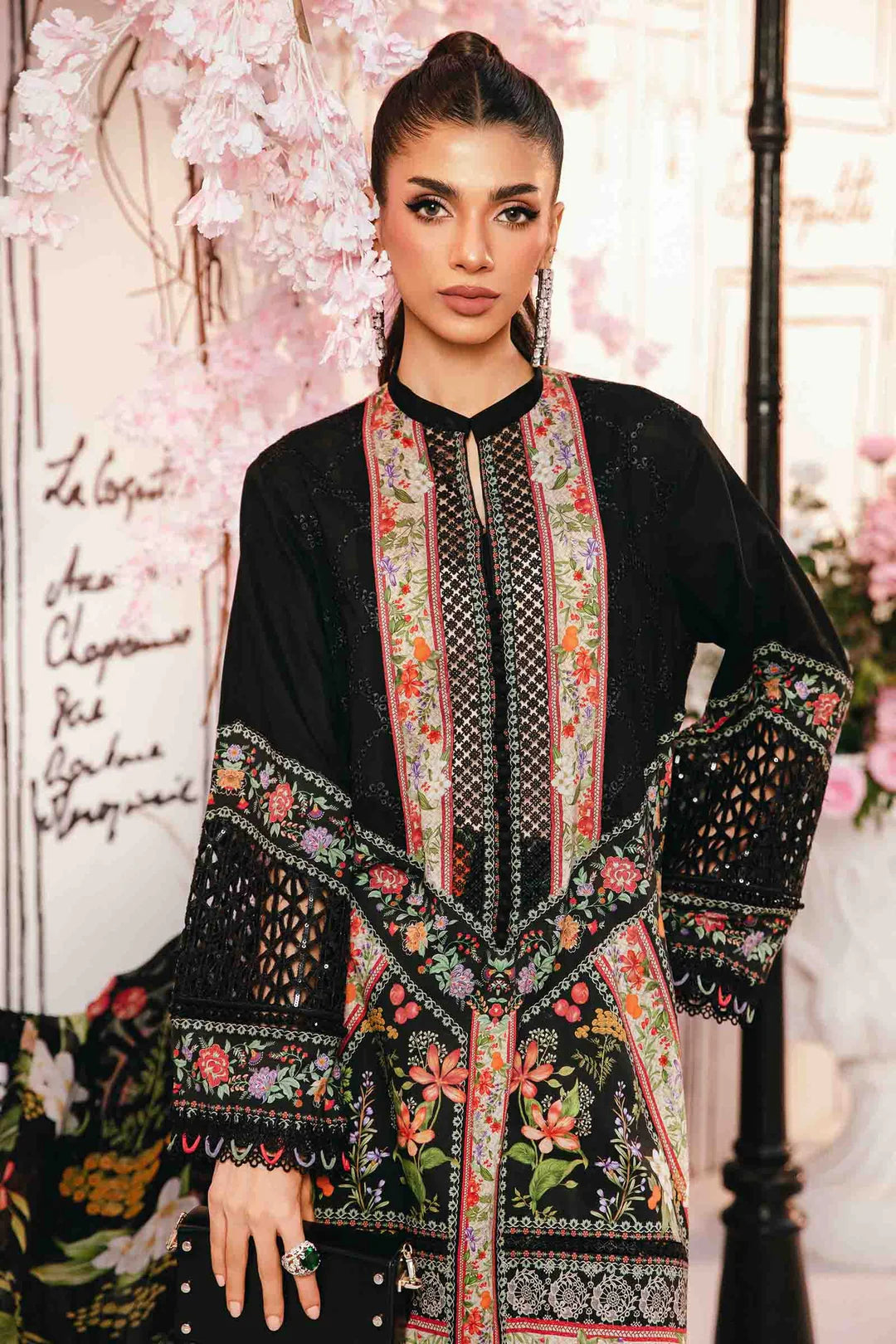 Maria B M Prints 3 Piece Stitched Embroidered Lawn Suit | MPT-2610-B