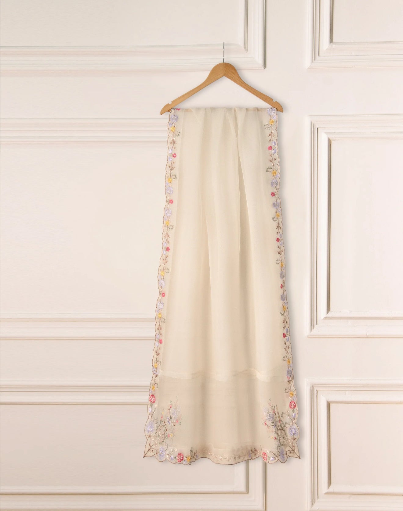 Agha Noor 3 Piece - Pure Organza Embroidered Dress