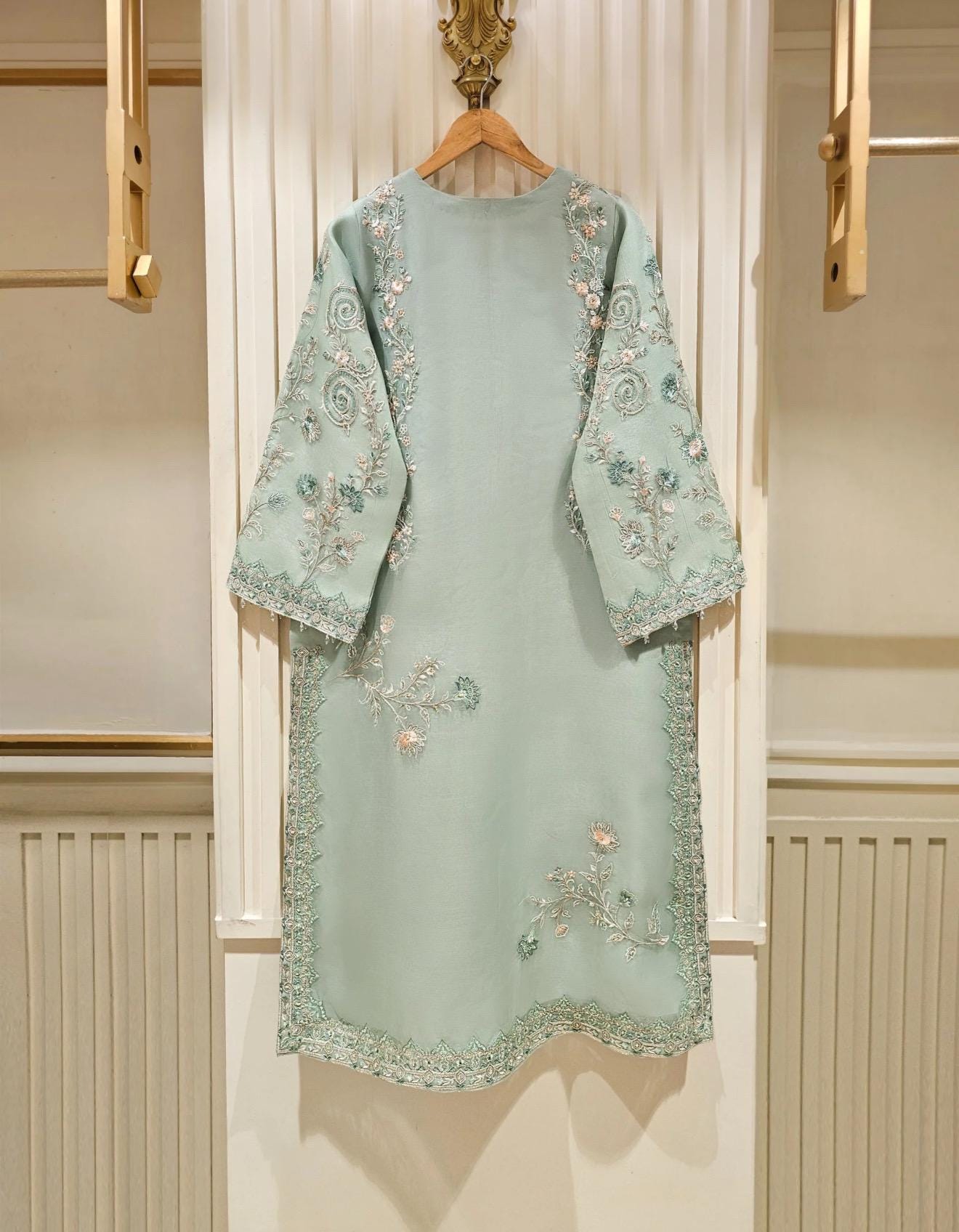 Agha Noor Organza Embroidered Dress