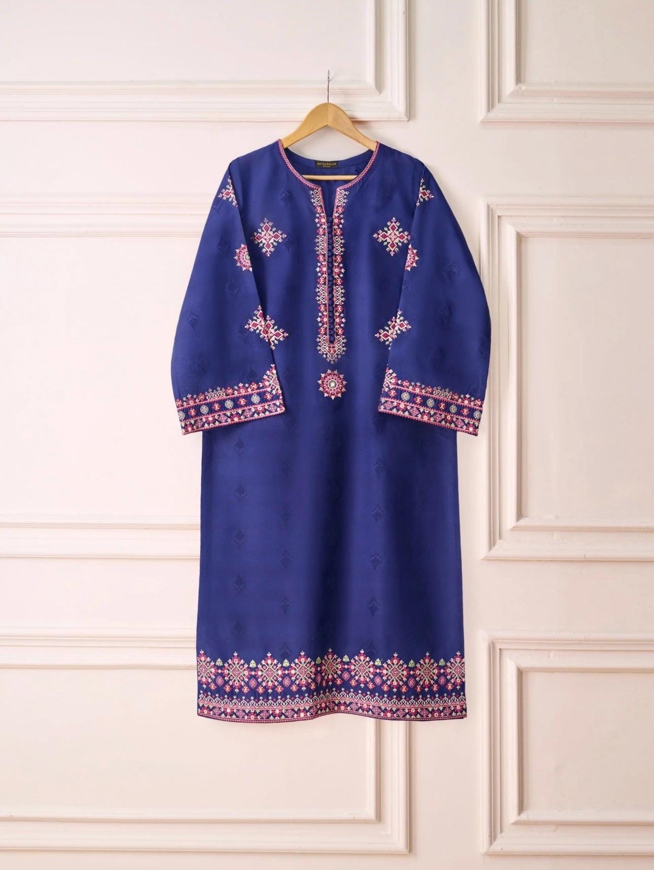 Agha Noor Dress Cotton Jacquard Embroidered Shirt & Pant