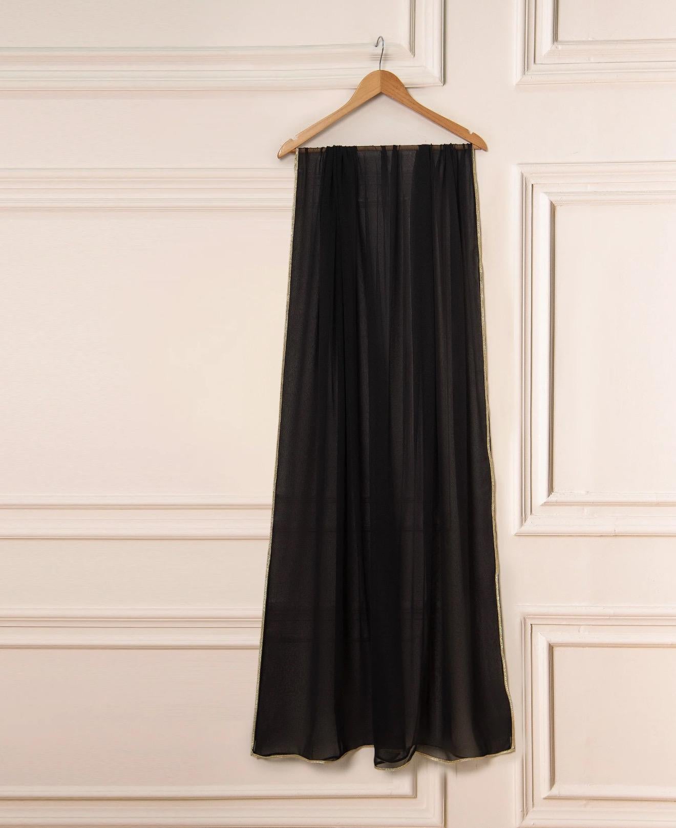 Agha Noor Dress Original 3 Piece Pure Cotton Net Dress Black