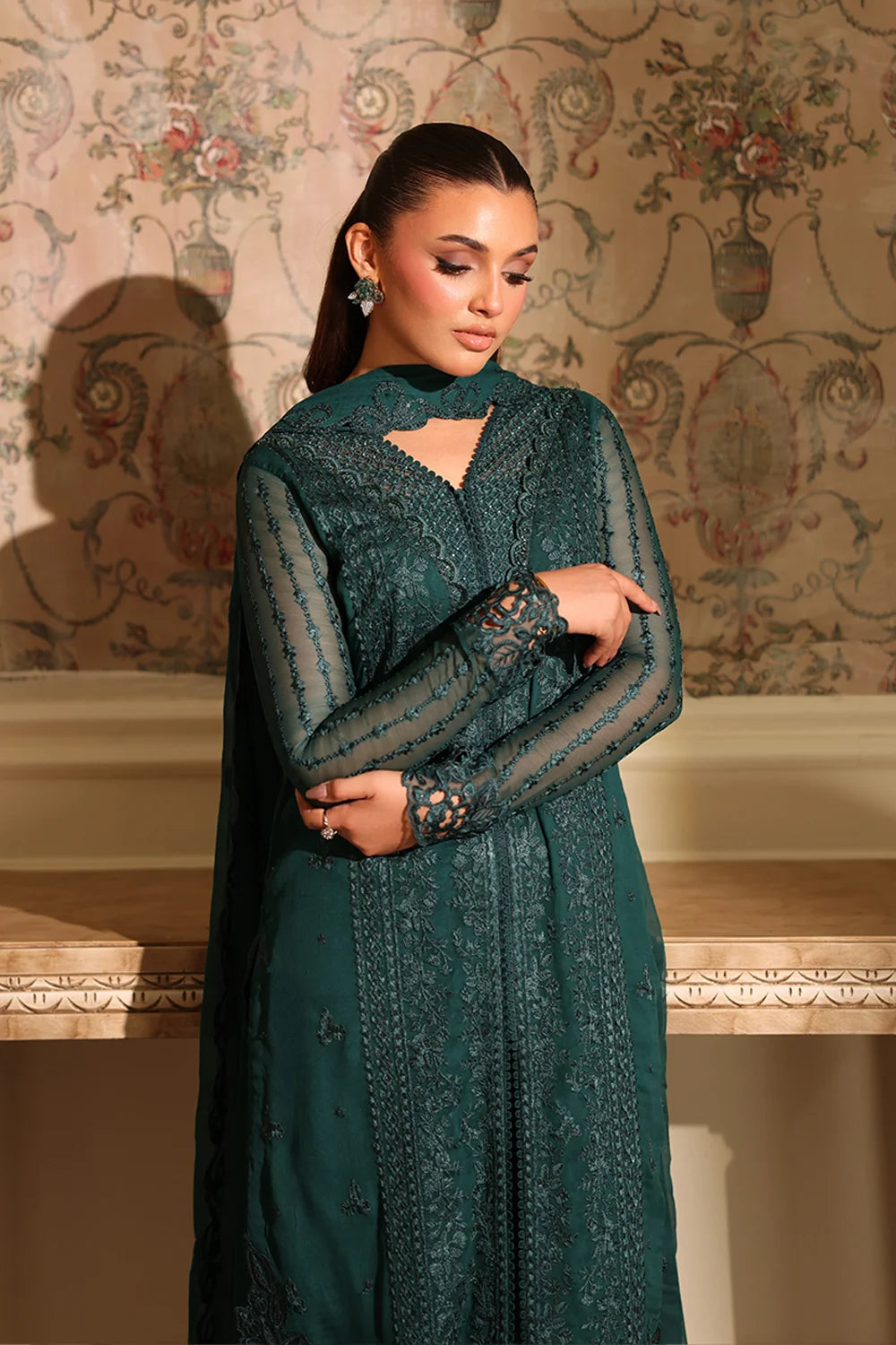 Azure Latest Collection Chiffon Embroidered Dress