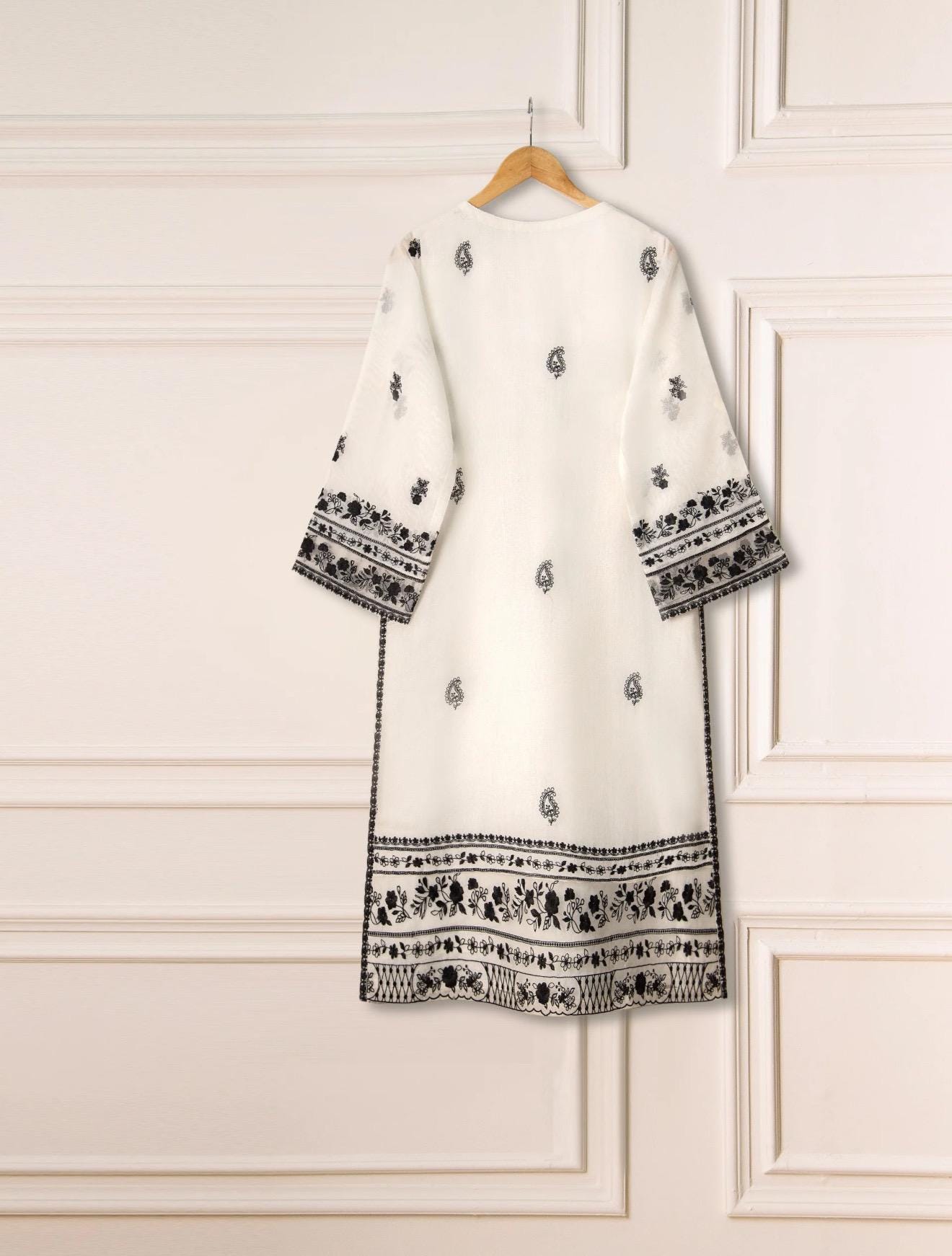 Agha Noor Pure Cotton Net Embroidered Dress