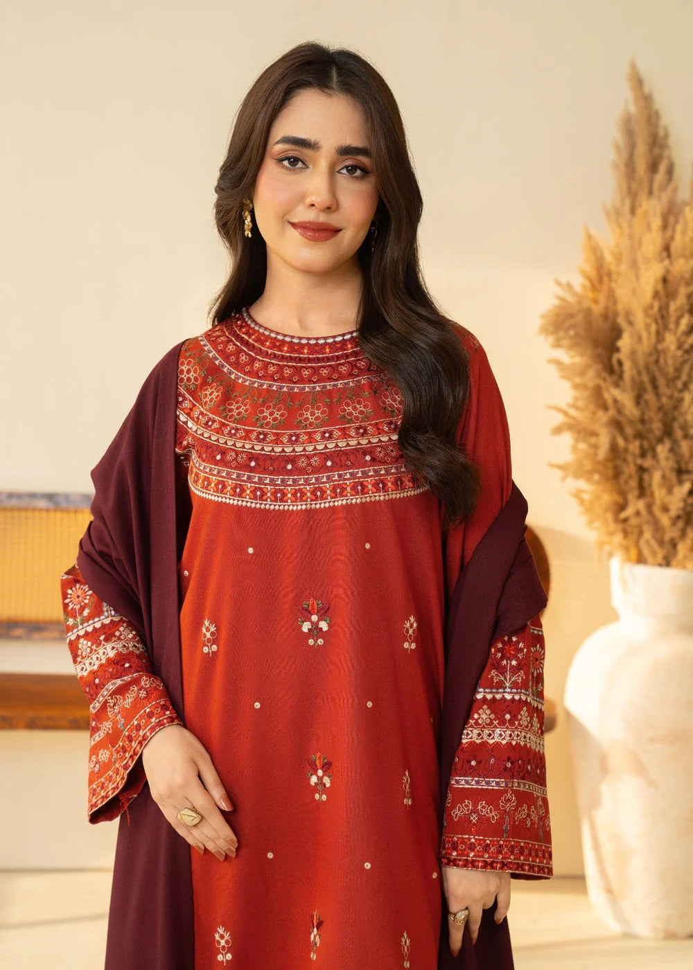 Marina Farshi Shalwar Suit Embroidered Dress