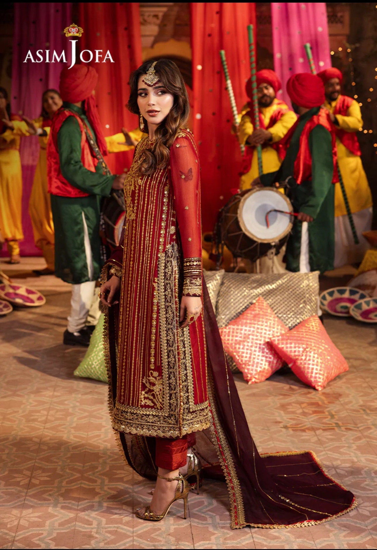 Asim Jofa Original Chiffon Embroidered Chamak Dhamak