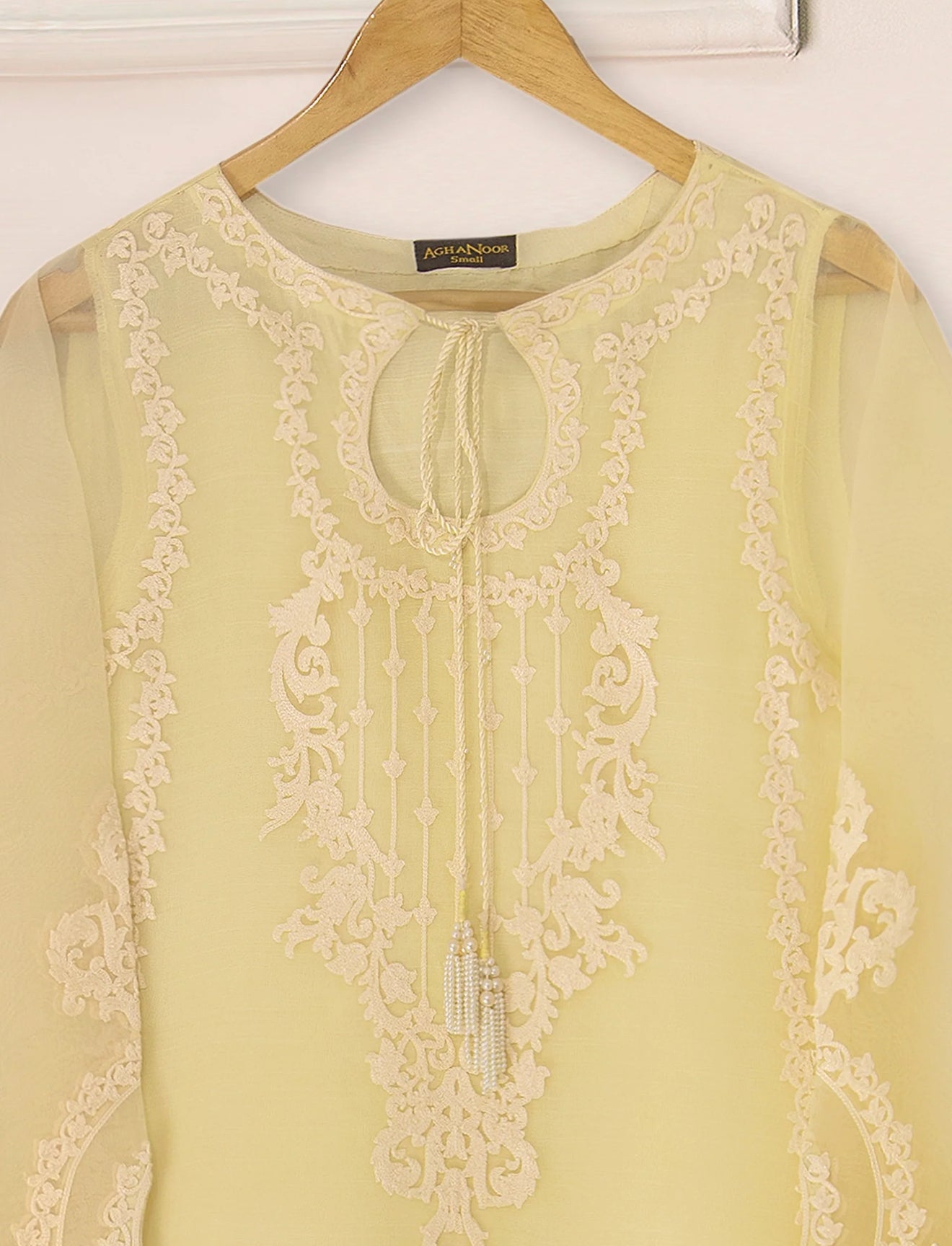 Agha Noor 3 Piece - Pure Organza Embroidered Dress S111298