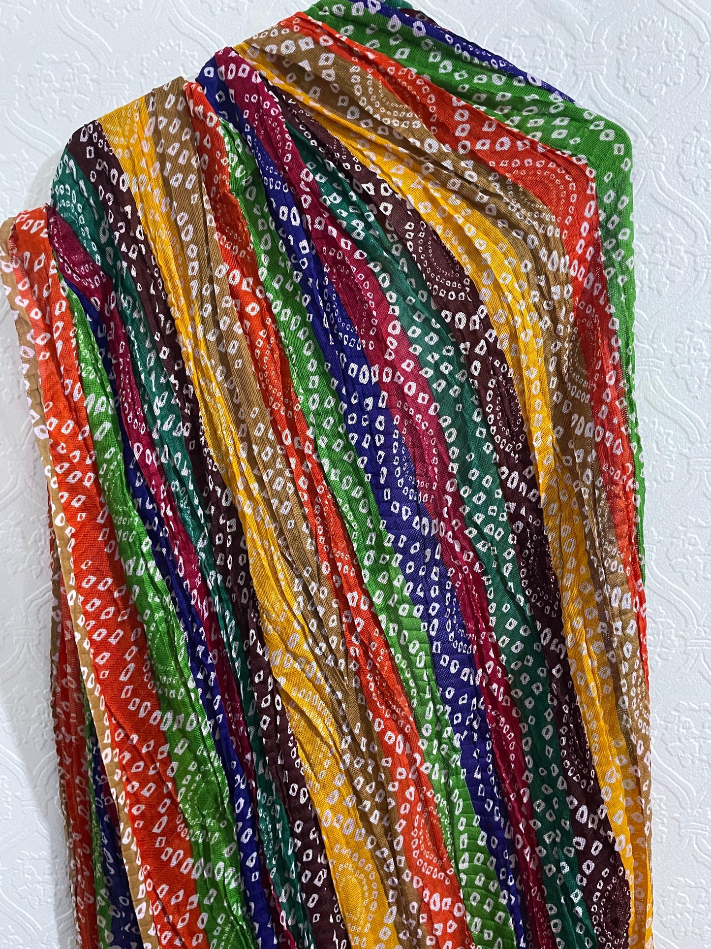 Chunri Khaadi Cotton Dupatta Multi Color With Tussles