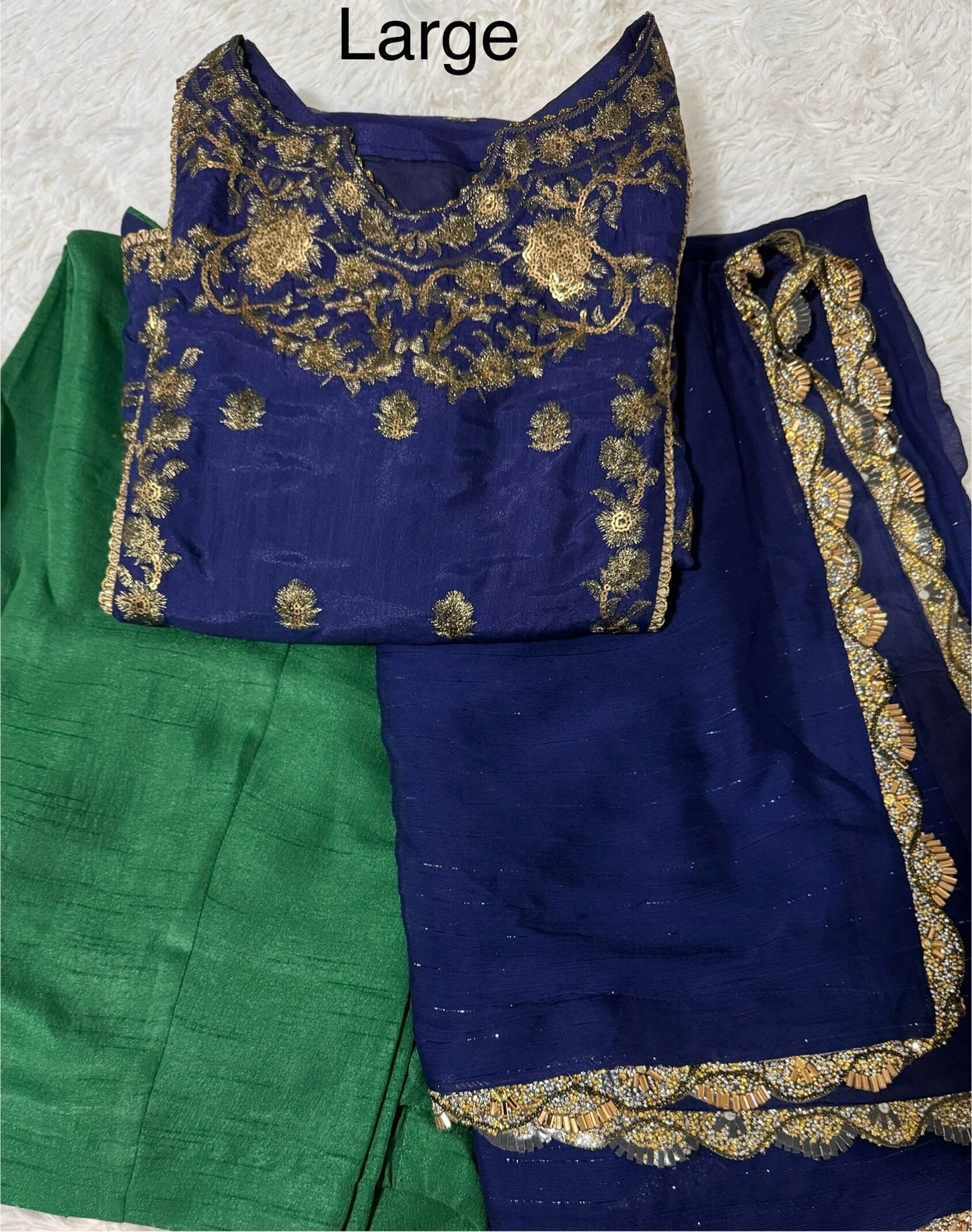 Asim Jofa Original Indian Raw Silk Embroidered Zari Sitara Collection Pakistani Designer Wear Size Medium & Large