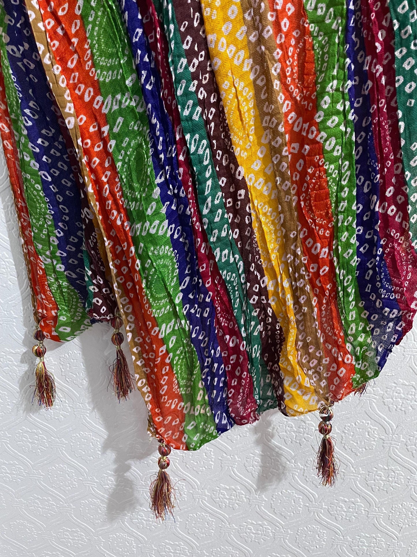 Chunri Khaadi Cotton Dupatta Multi Color With Tussles