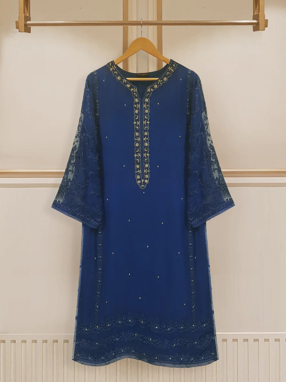 Agha Noor Original 3 Piece Pure Chiffon Embroidered Shirt Pant & Dupatta