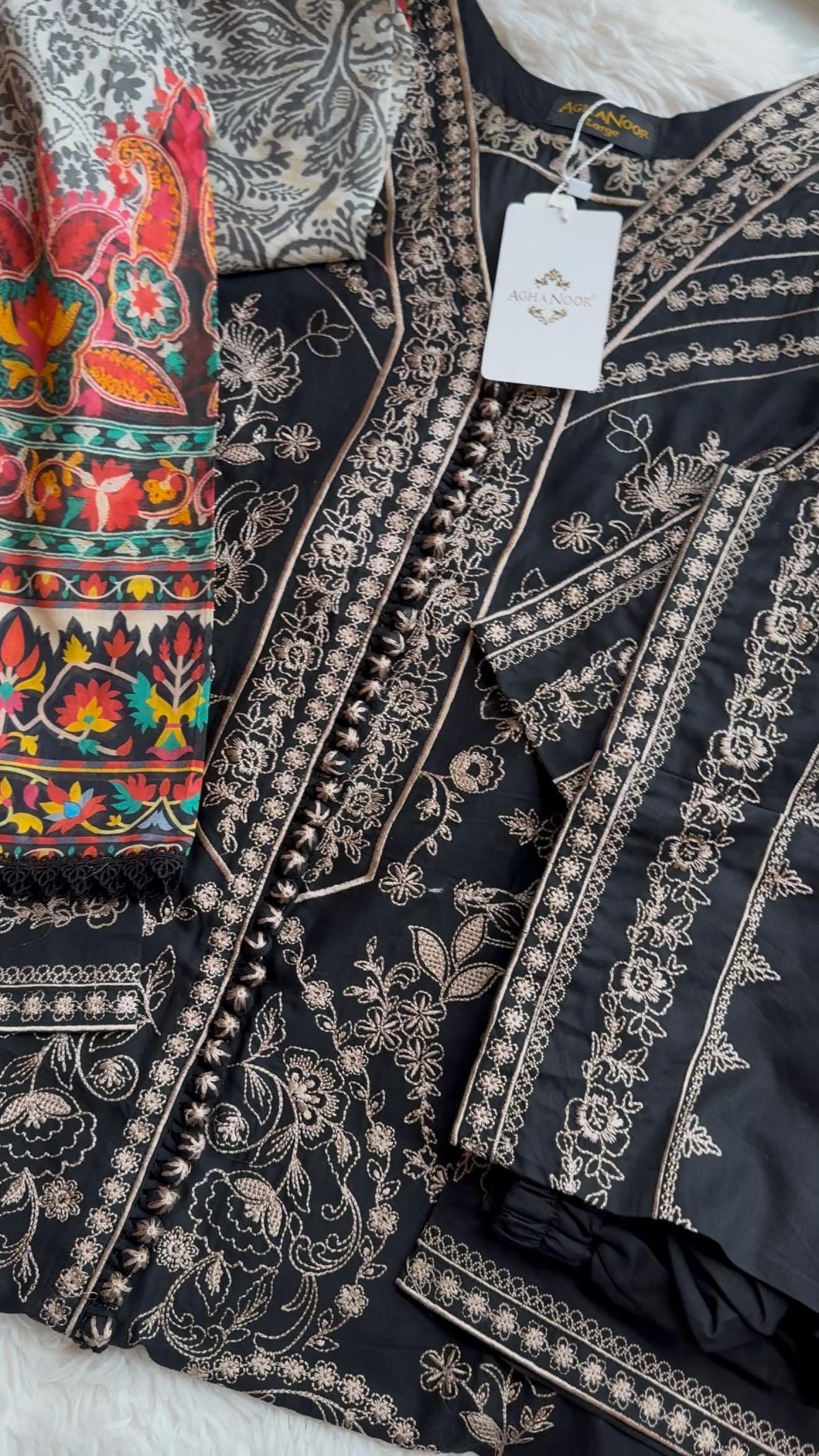 Agha Noor Lawn Embroidered Dress