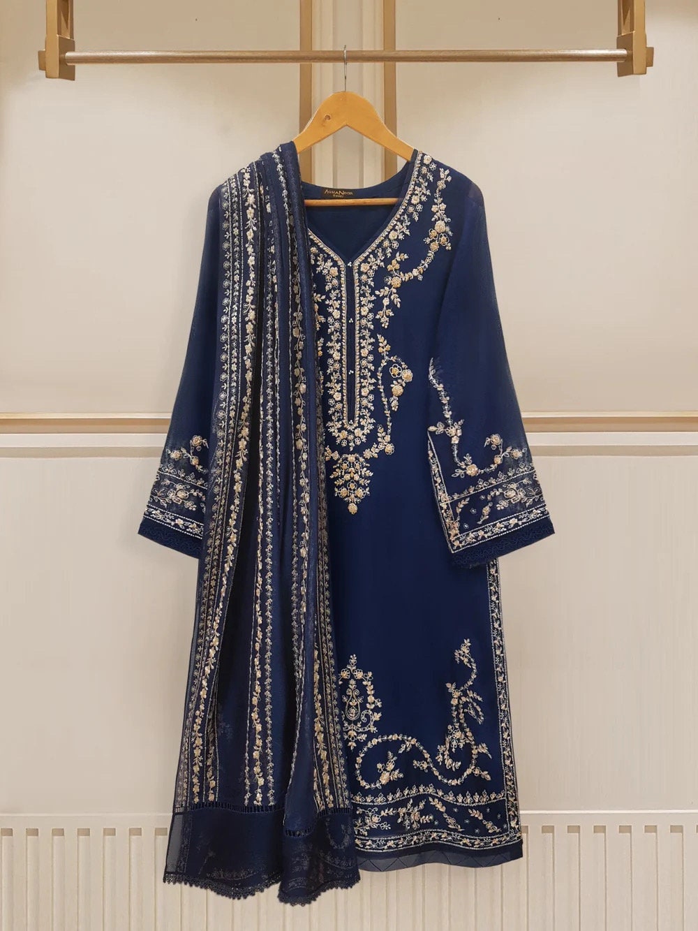 Agha Noor Dress Original 3 Piece Pure Cotton Net