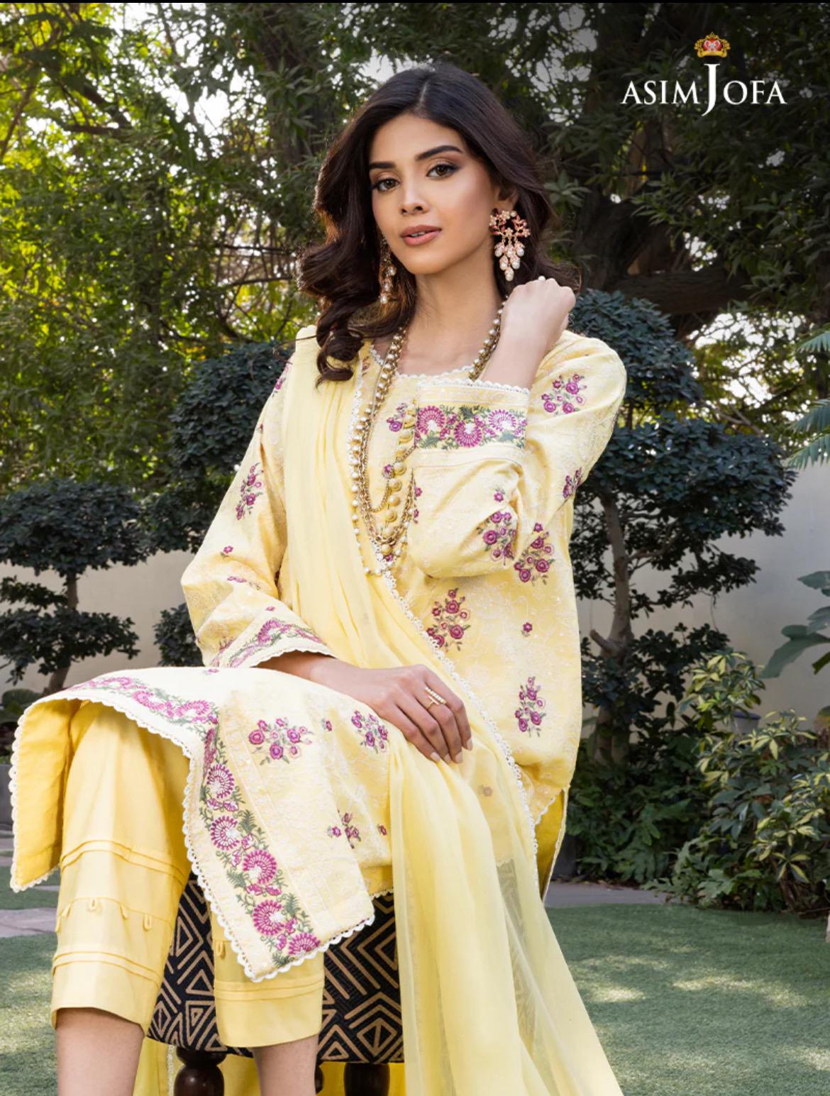 Asim Jofa Cambric Cotton Embroidered Dress